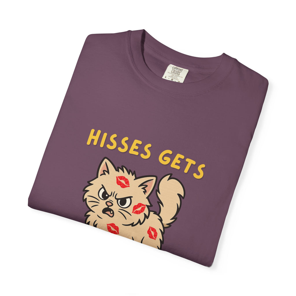 "Hisses Gets Kisses" Unisex Garment-Dyed T-Shirt,  Animal Lover Gift, Supporting Animal Rescues