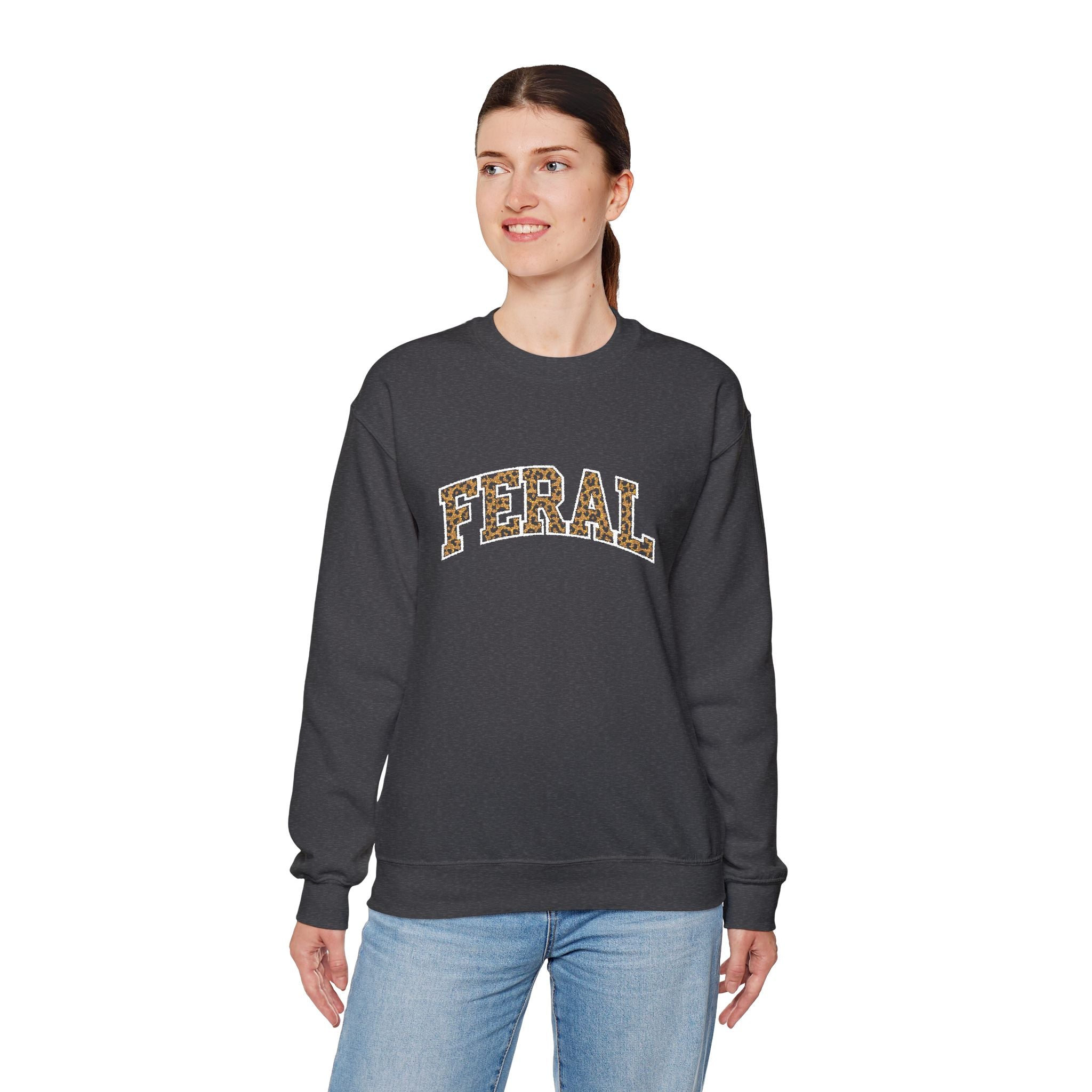 "Feral" Cat Rescue Support Embrodiery Sweatshirt, 5 colors