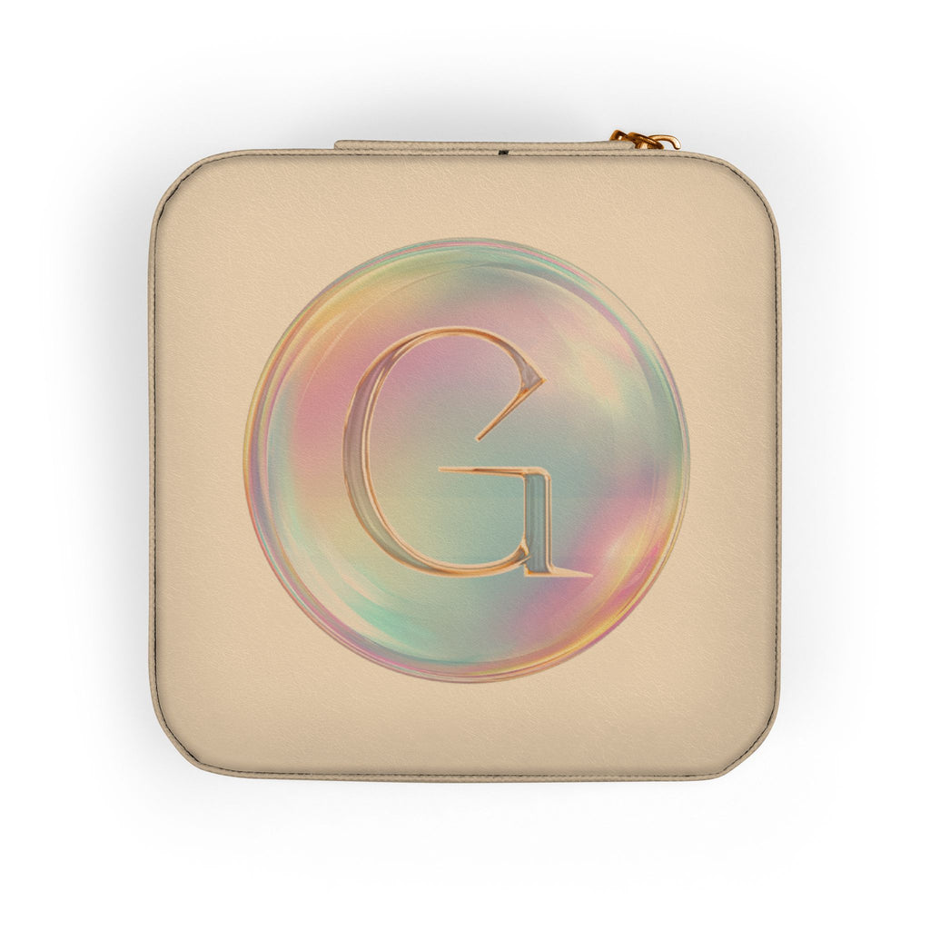 Personalized Monogram Travel Jewelry Case — Compact Organizer with Ring & Earring Compartments, Perfect Gift