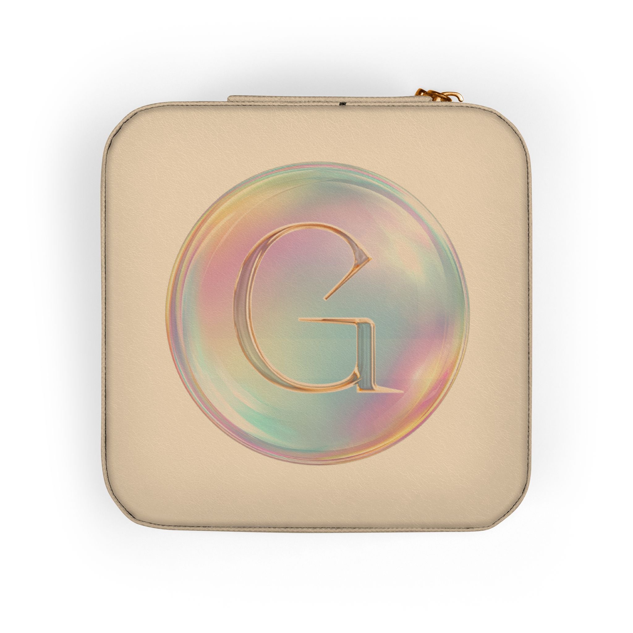 Personalized Monogram Travel Jewelry Case — Compact Organizer with Ring & Earring Compartments, Perfect Gift