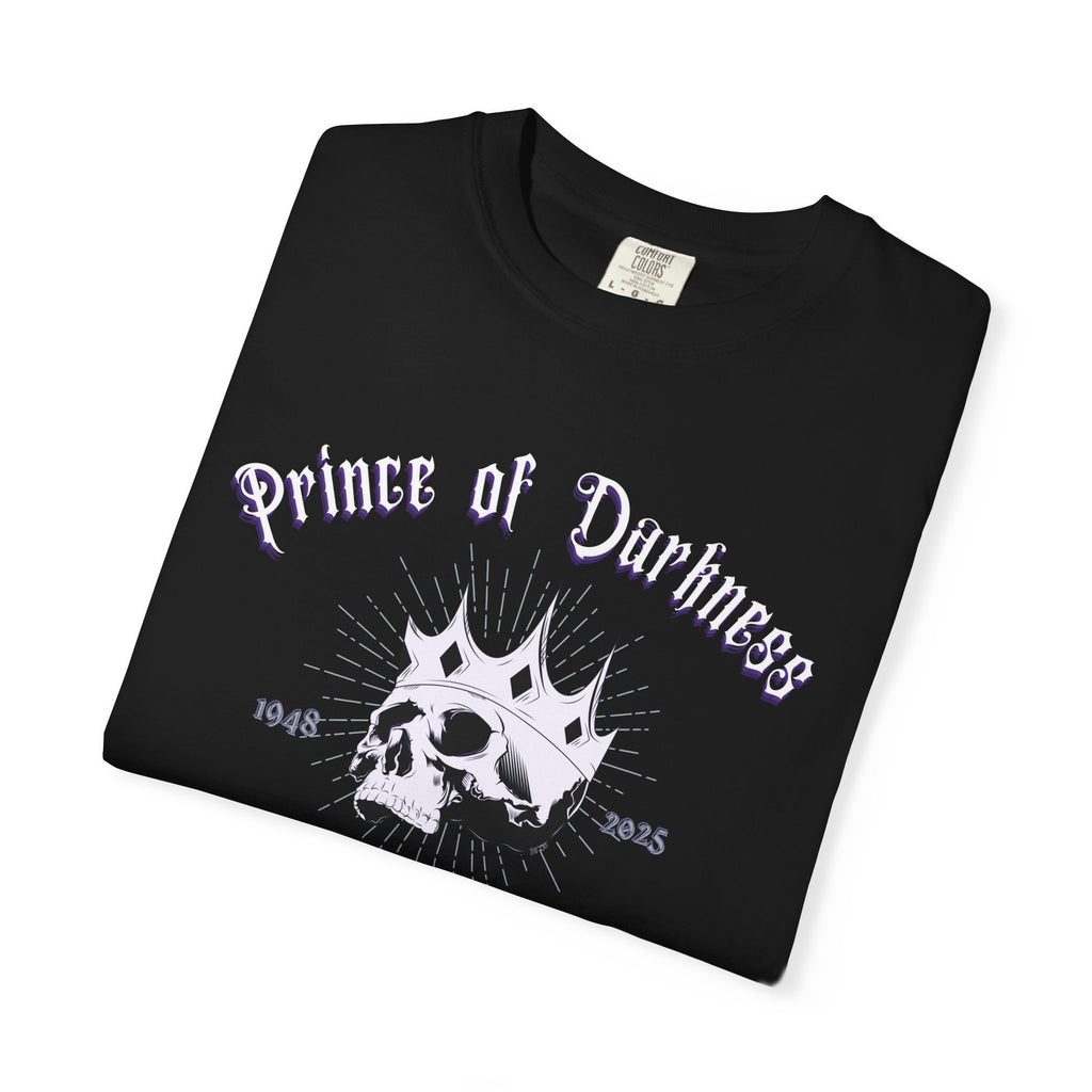 "Prince of Darkness" ode to Ozzy T-Shirt, Unisex Skulls Tee, Gothic Clothing, Dark Aesthetic Fashion, Halloween Apparel, Alternative Gift Ideas