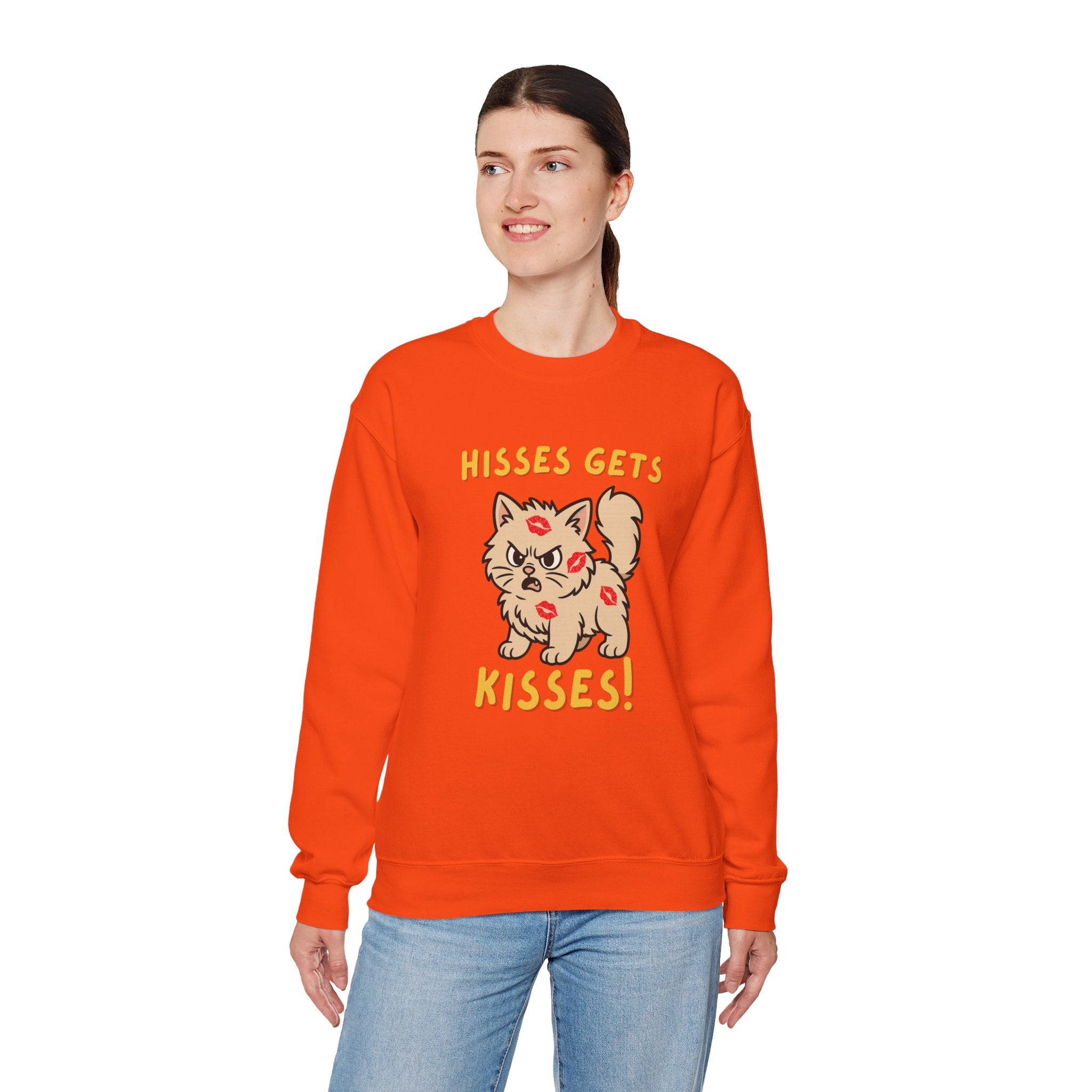 'Hisses Gets Kisses" Unisex Sweatshirt | Supporting Cat Rescues