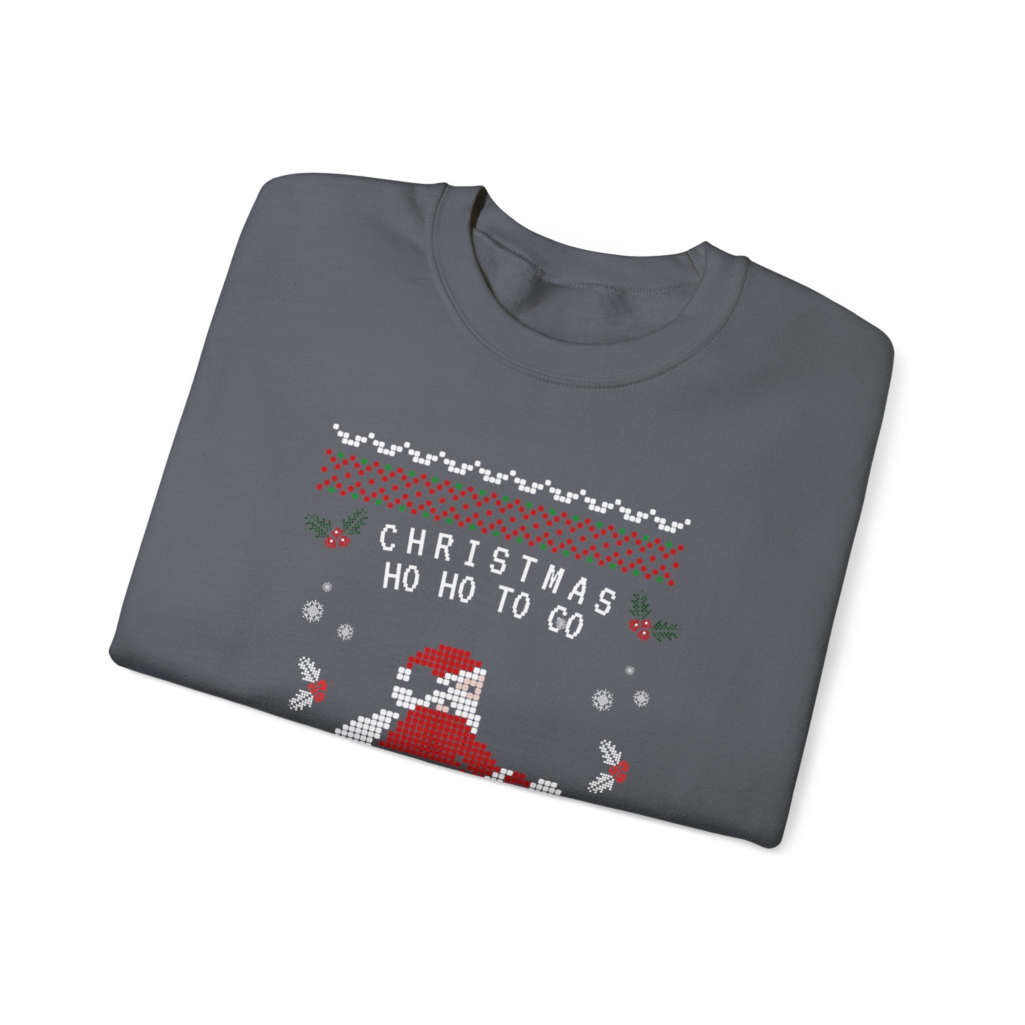 Christmas Ho Ho To Go Sweatshirt — Santa Scooter Holiday Crewneck, holiday ugly christmas sweatshirt, unisex, heavy blend