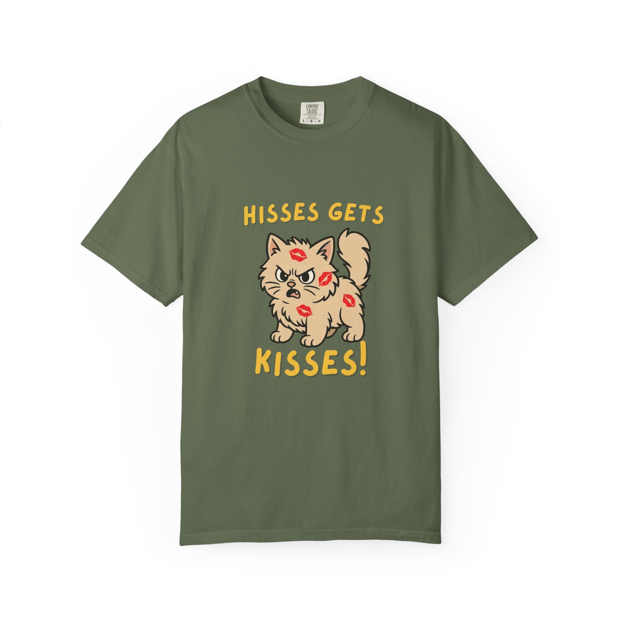 "Hisses Gets Kisses" Unisex Garment-Dyed T-Shirt,  Animal Lover Gift, Supporting Animal Rescues