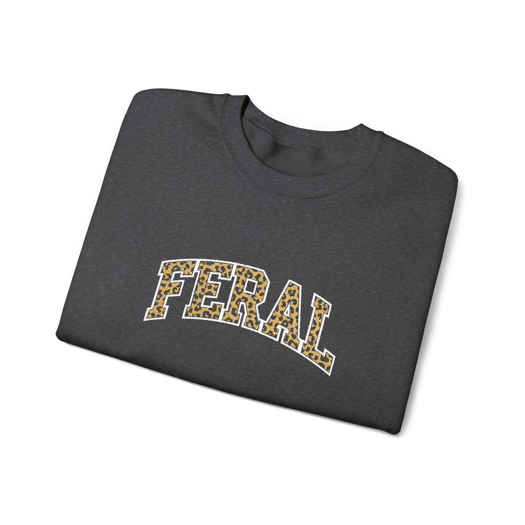 "Feral" Cat Rescue Support Embrodiery Sweatshirt, 5 colors