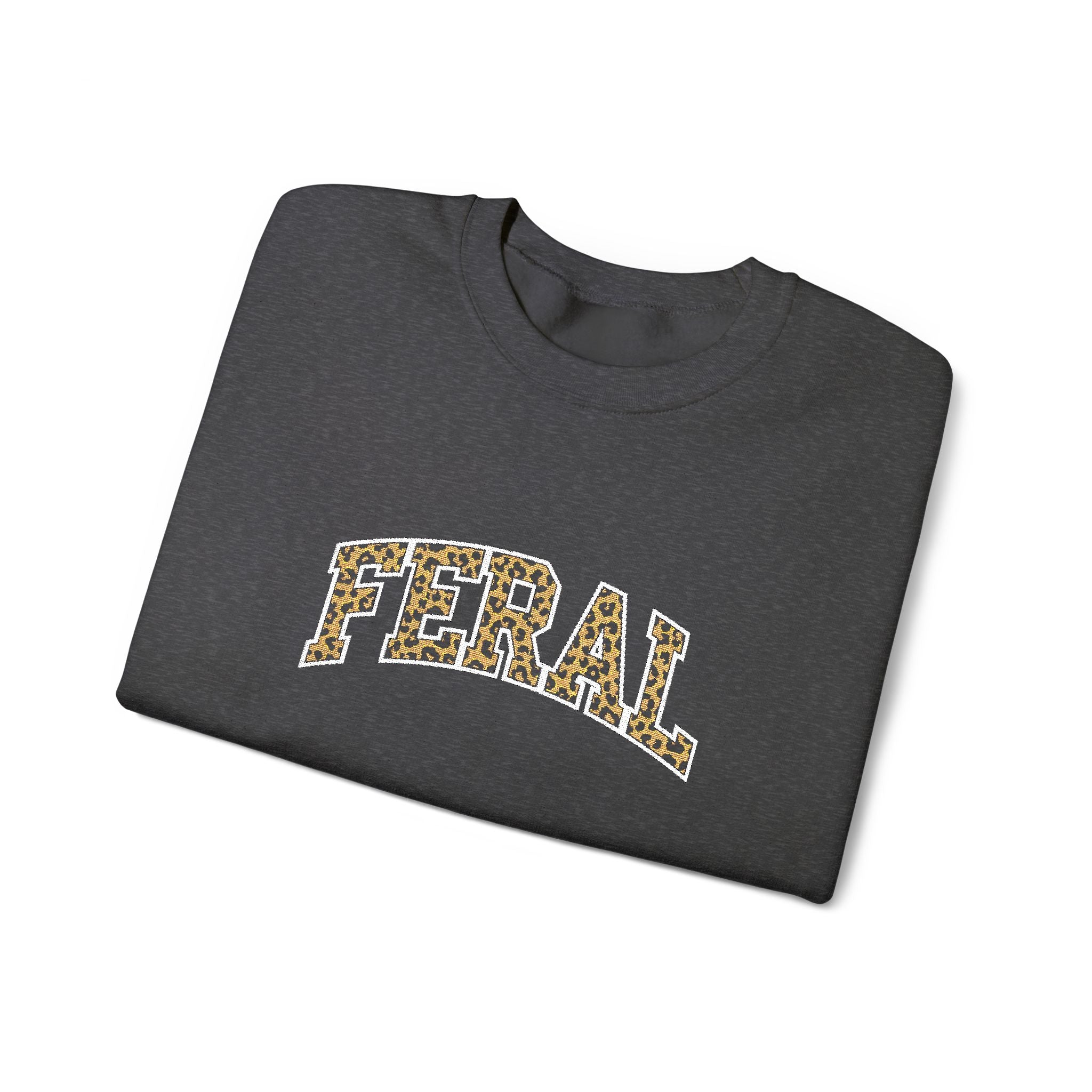 "Feral" Cat Rescue Support Embrodiery Sweatshirt, 5 colors