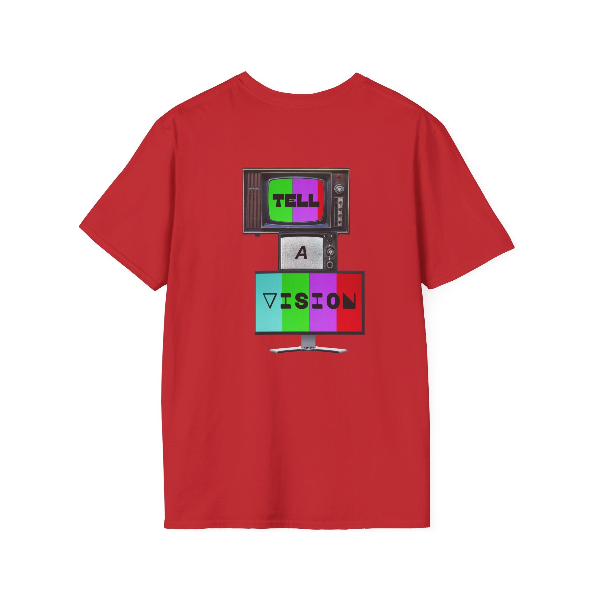 "Tell-A-Vision" Personalized Message, Unisex Softstyle T-Shirt, Gildan, 5 colors