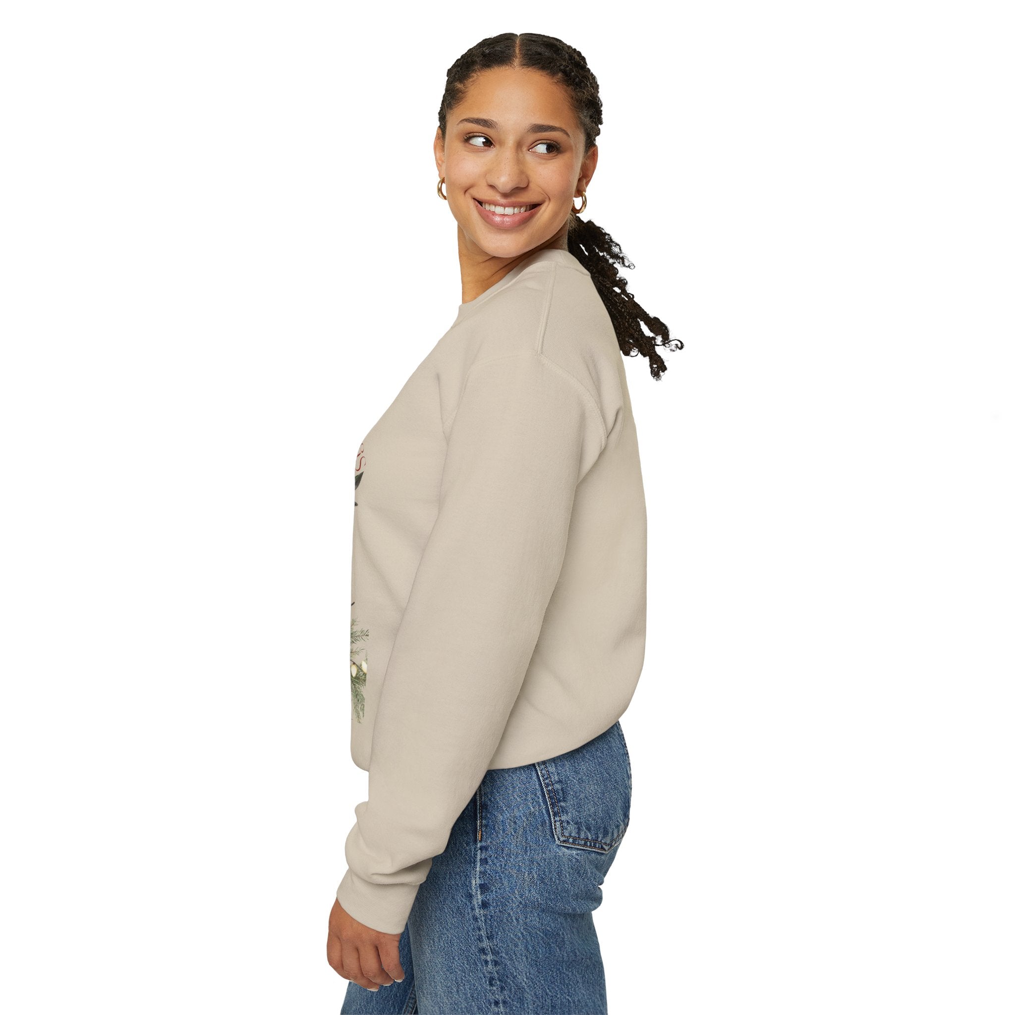 Magic Mushroom Holiday Sweatshirt — "There's a Light in the Center" Cozy, Magic Vintage Mushroom Christmas