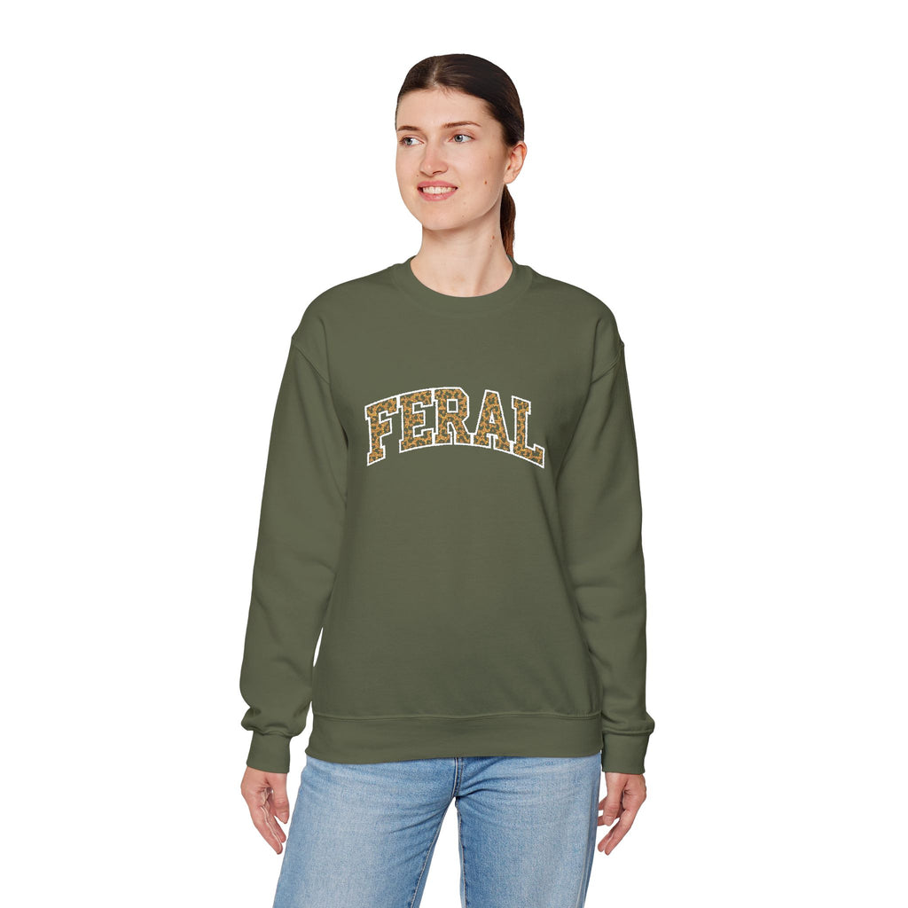 "Feral" Cat Rescue Support Embrodiery Sweatshirt, 5 colors