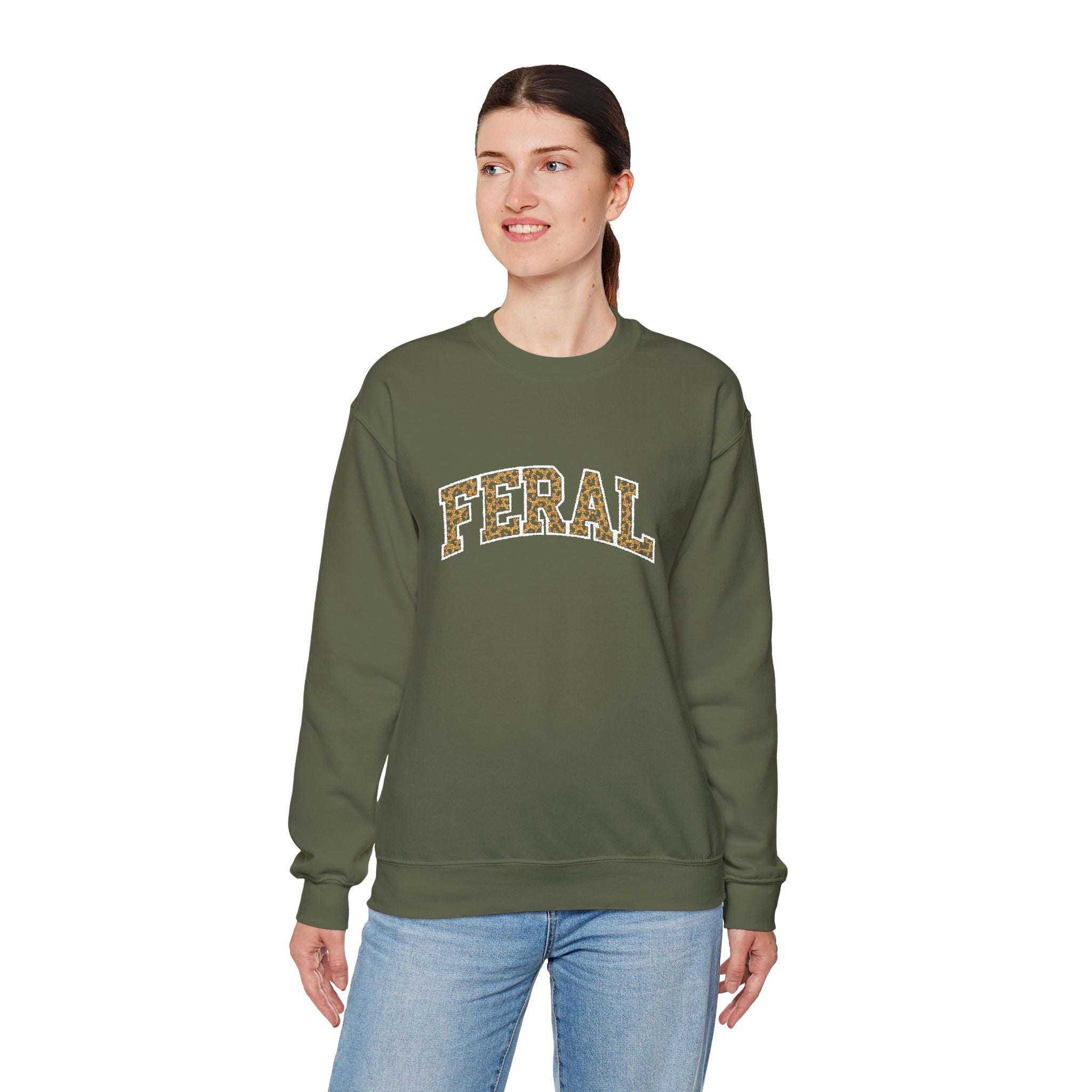 "Feral" Cat Rescue Support Embrodiery Sweatshirt, 5 colors