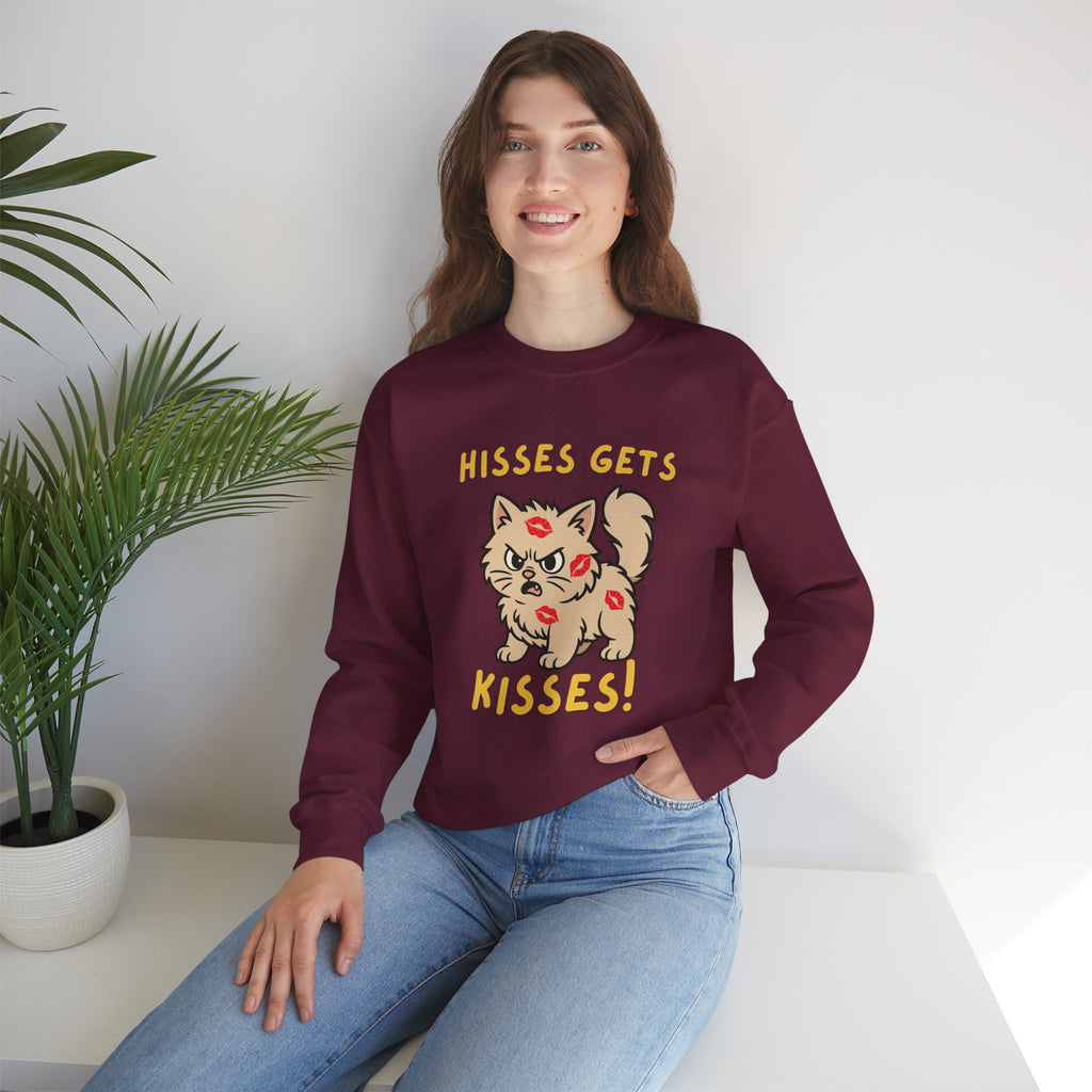 'Hisses Gets Kisses" Unisex Sweatshirt | Supporting Cat Rescues