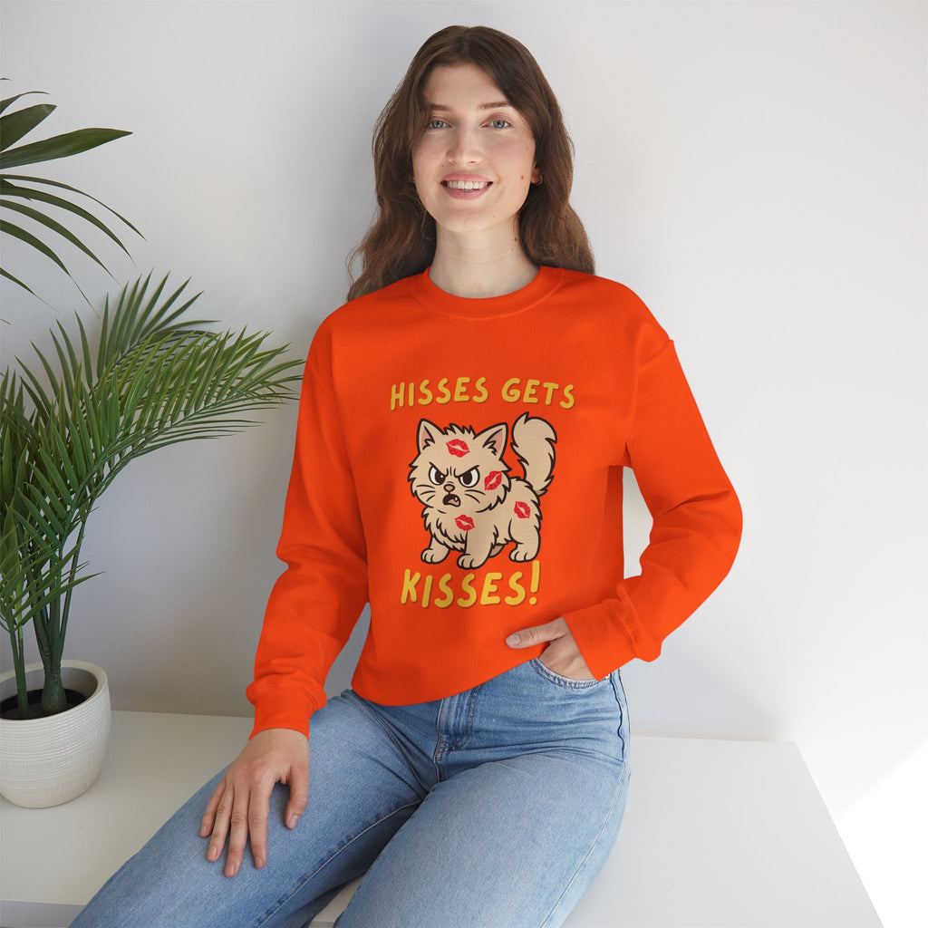 'Hisses Gets Kisses" Unisex Sweatshirt | Supporting Cat Rescues