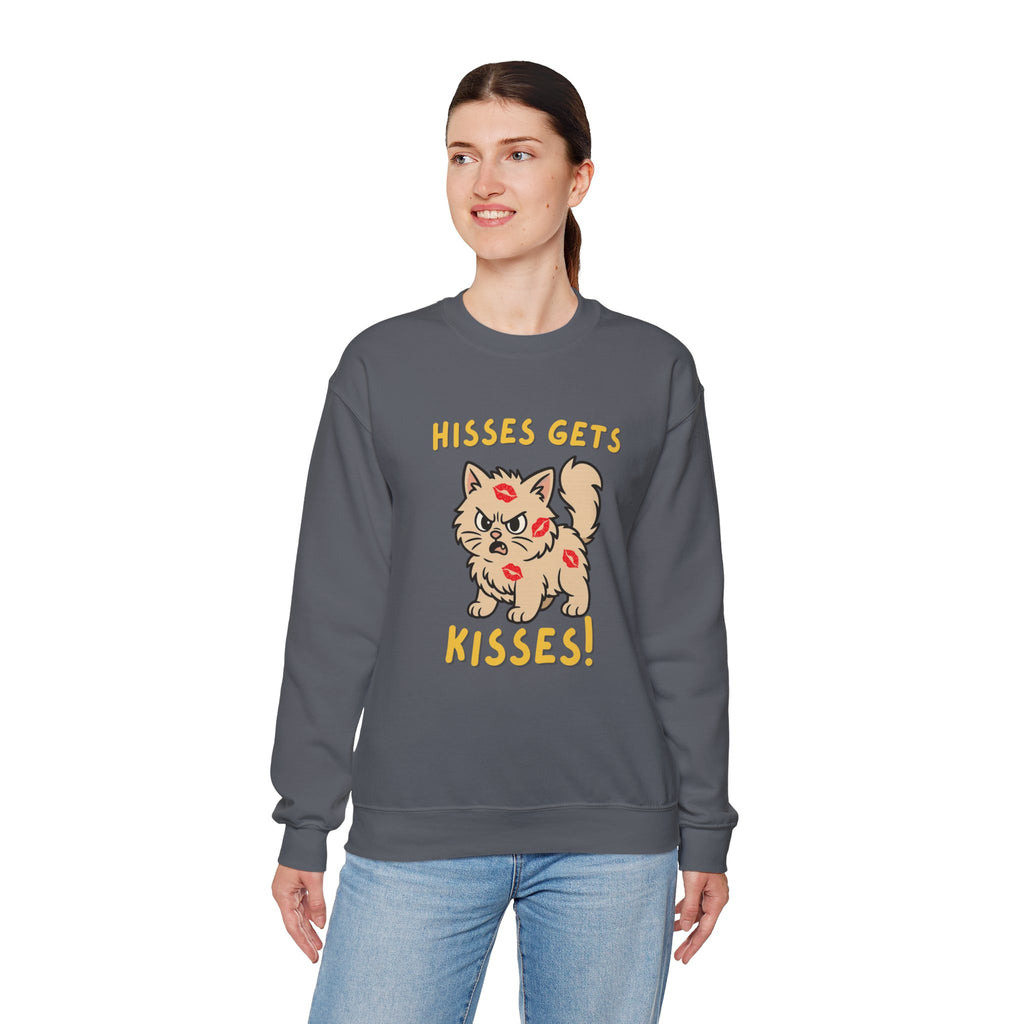 'Hisses Gets Kisses" Unisex Sweatshirt | Supporting Cat Rescues
