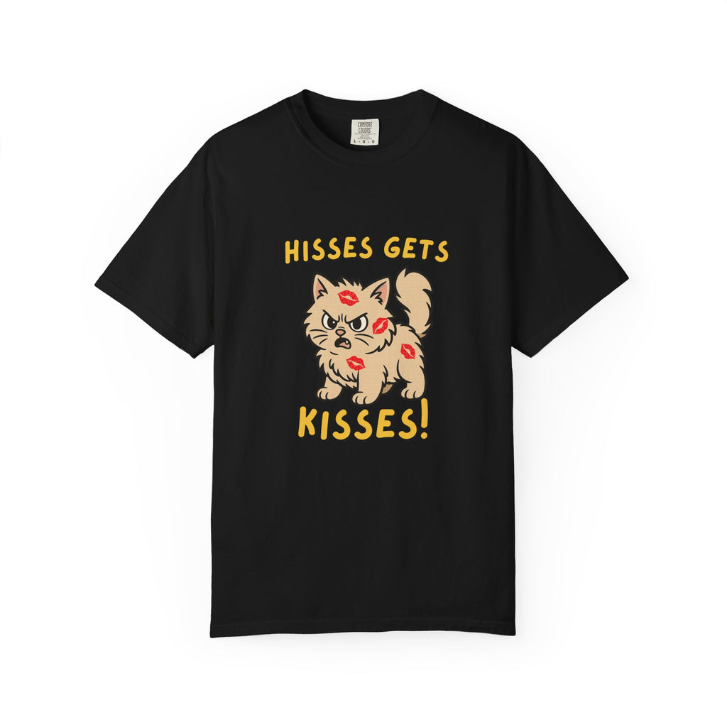 "Hisses Gets Kisses" Unisex Garment-Dyed T-Shirt,  Animal Lover Gift, Supporting Animal Rescues