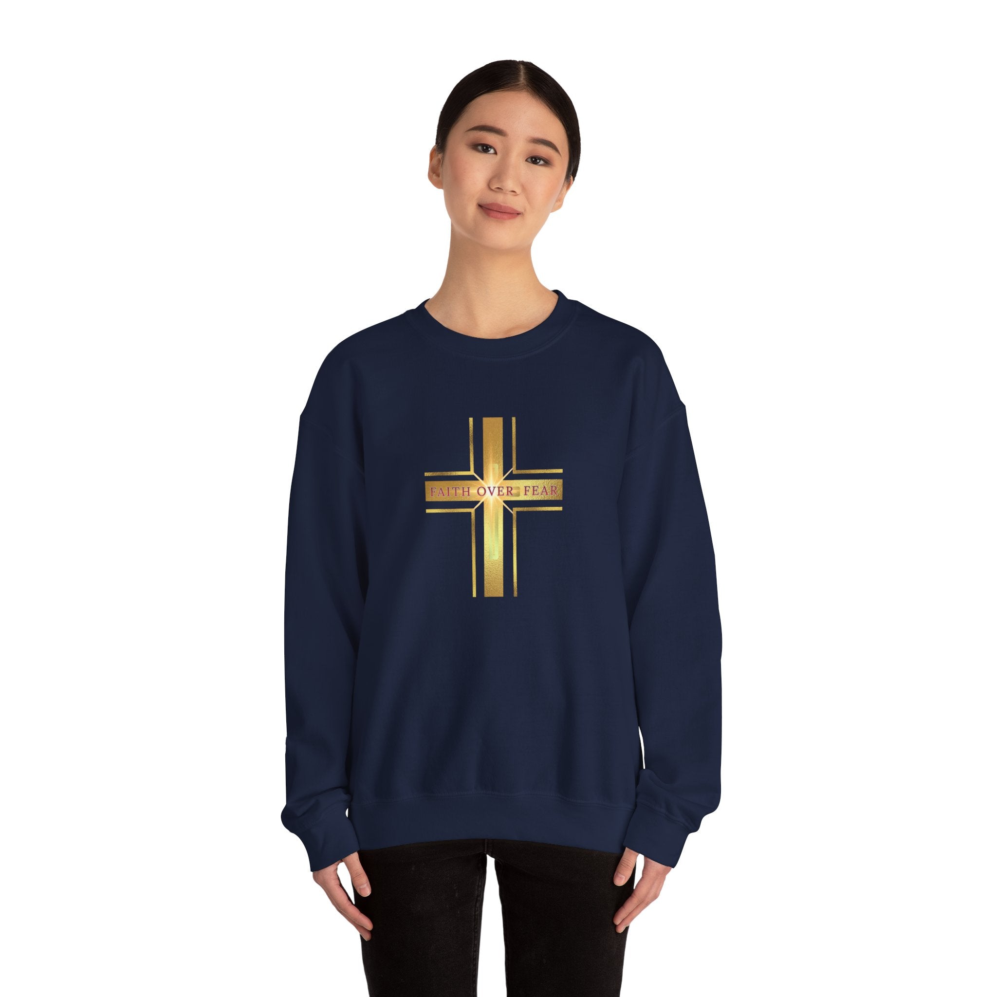 Faith Over Fear Crewneck Sweatshirt — 50% to Feeding America, Spiritual Gifts