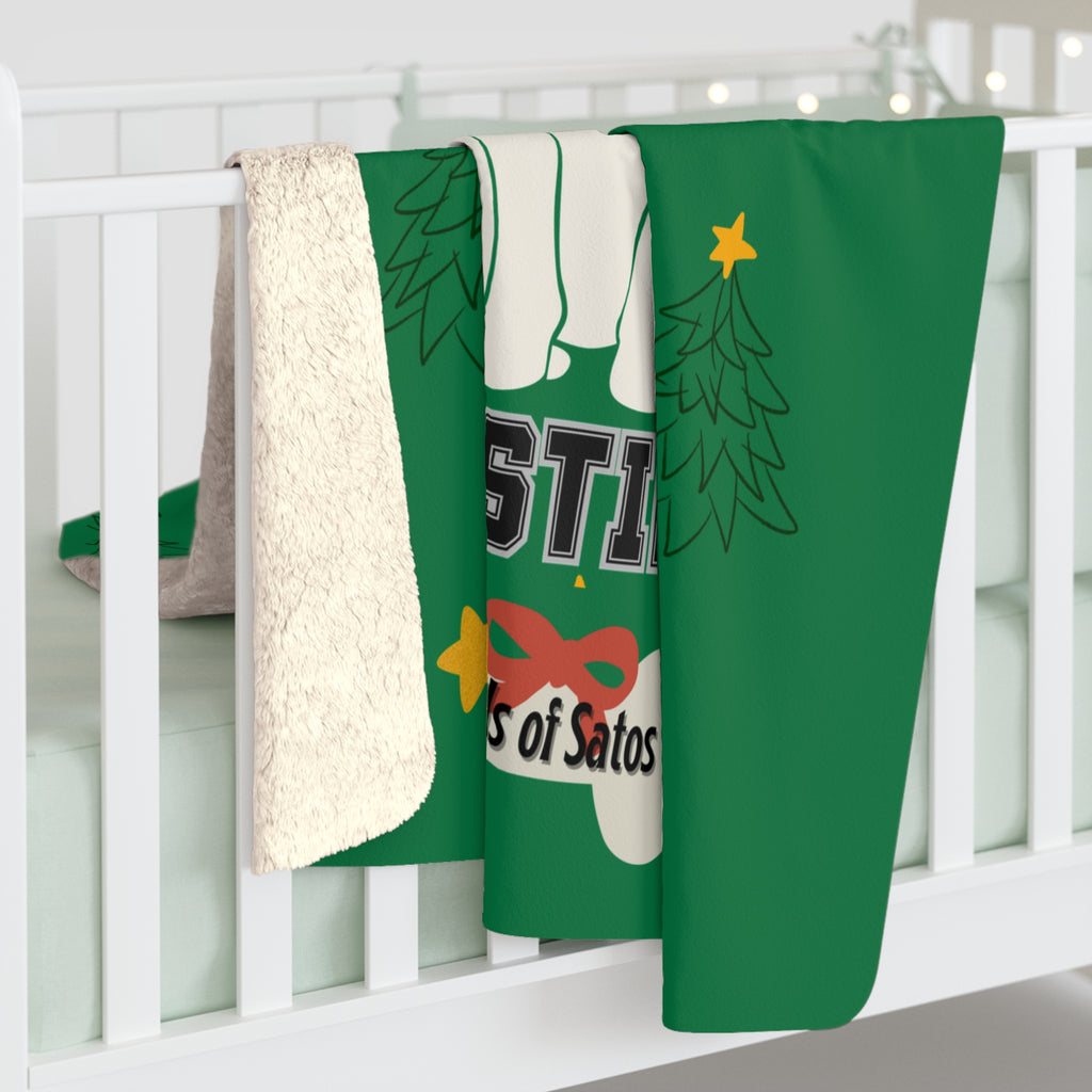 Personalized Cat or Dog "Rescue"Sherpa Blanket — Pet Lovers Holiday Throw, 50% of profits support Animal Rescues