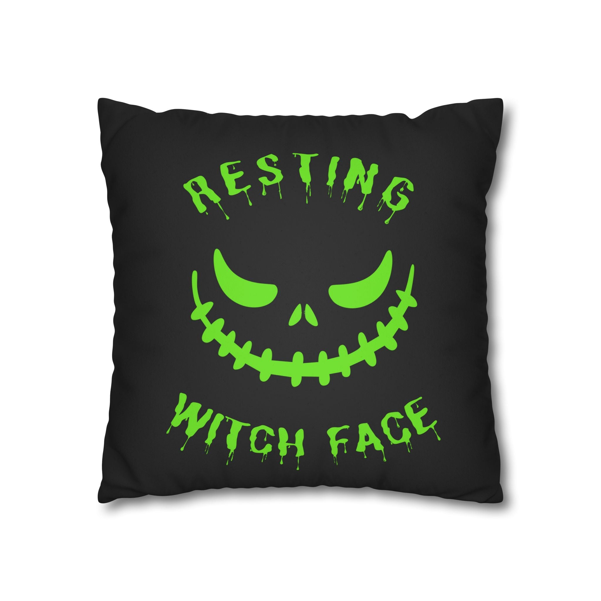"Treats or Tequila" Halloween Fun Faux Suede Pillowcase, Home Decor
