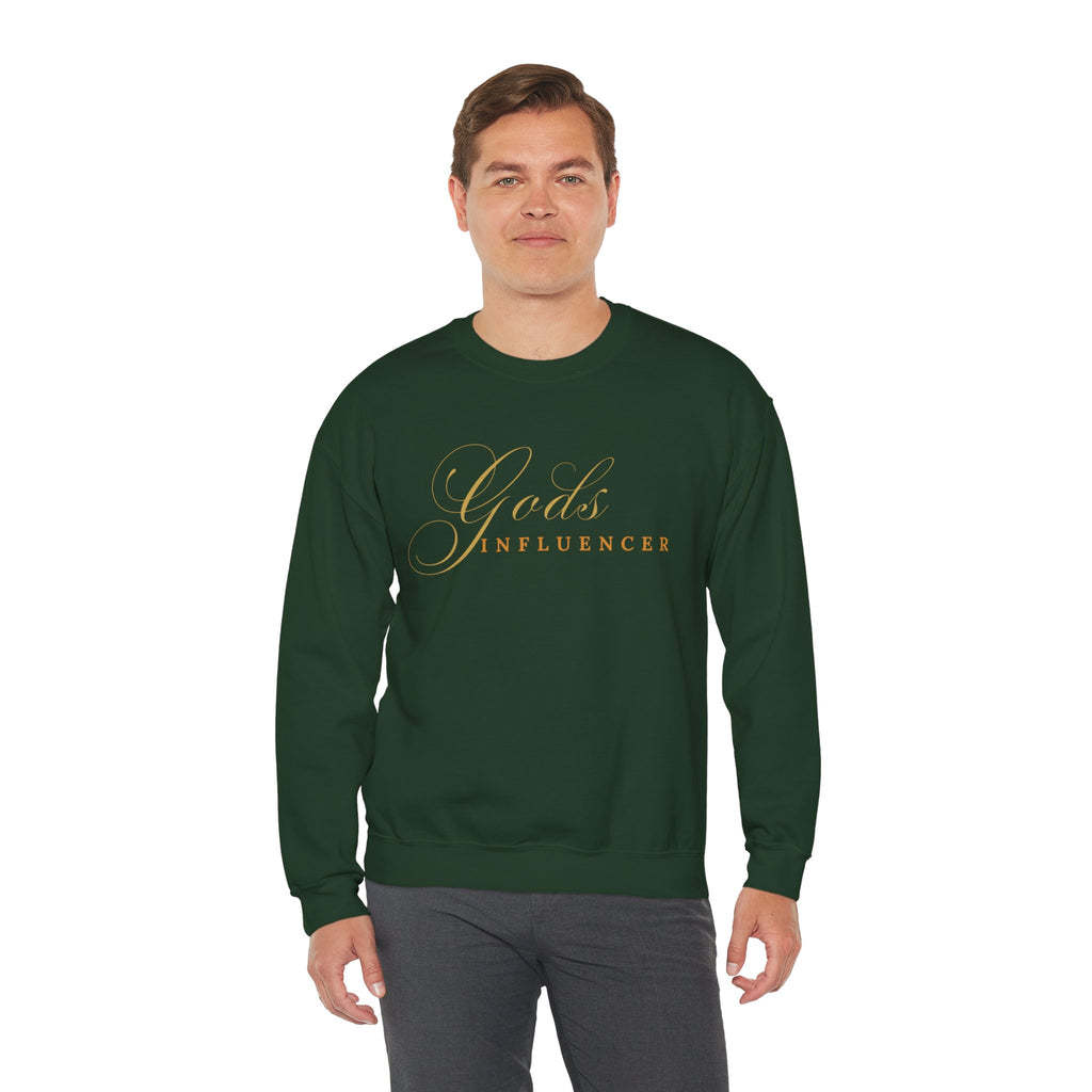 "God's Influencer" Script Christian Crewneck, Spiritual Christmas Feel, Faith