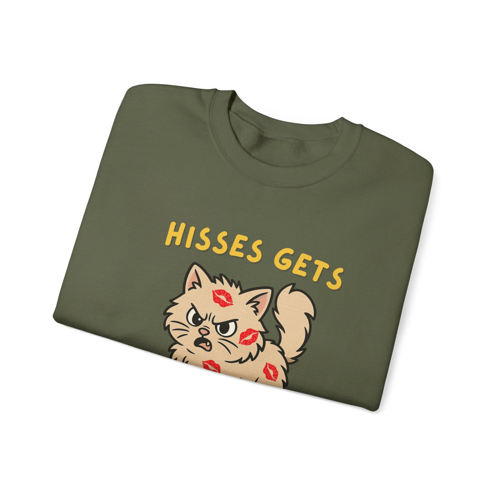 'Hisses Gets Kisses" Unisex Sweatshirt | Supporting Cat Rescues