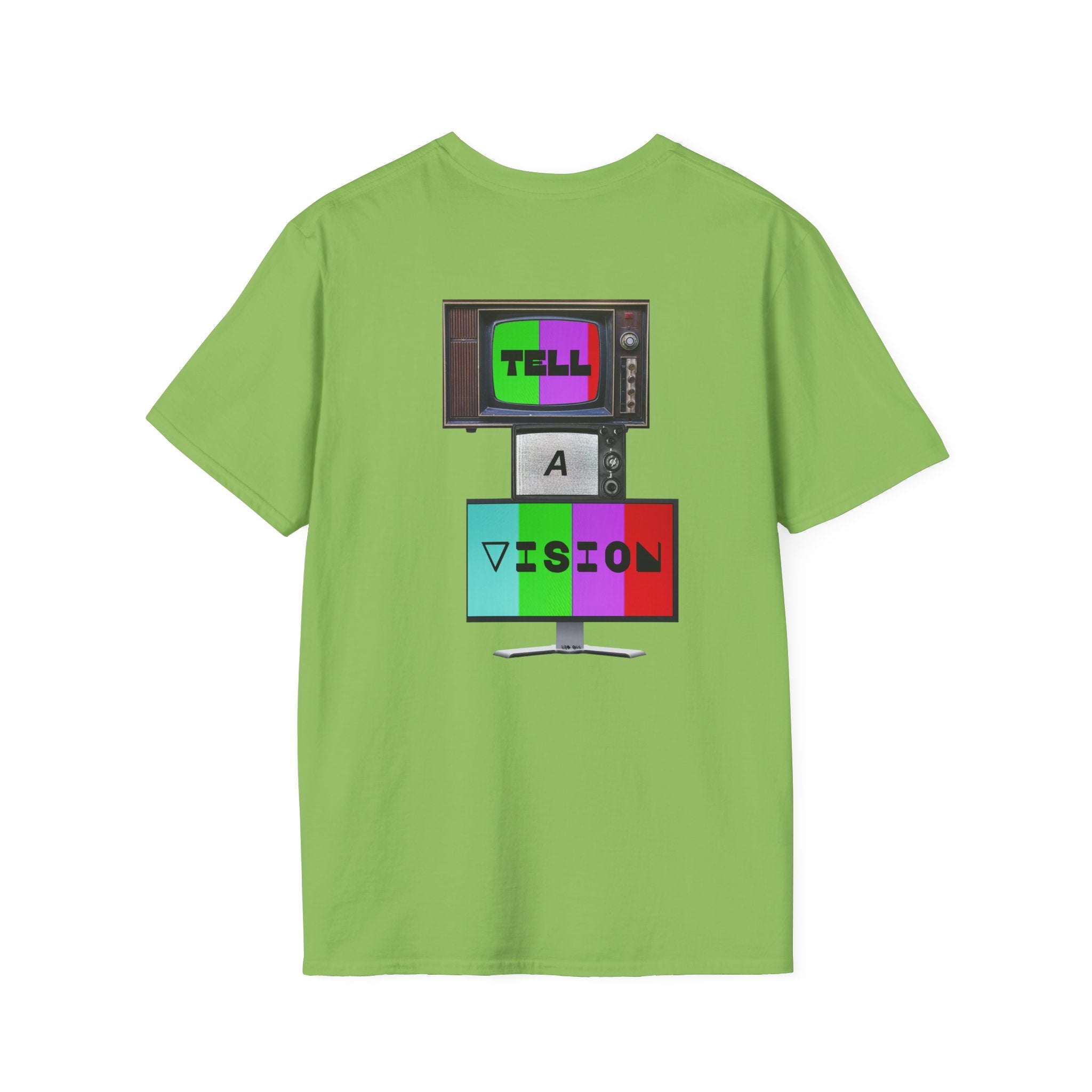 "Tell-A-Vision" Personalized Message, Unisex Softstyle T-Shirt, Gildan, 5 colors