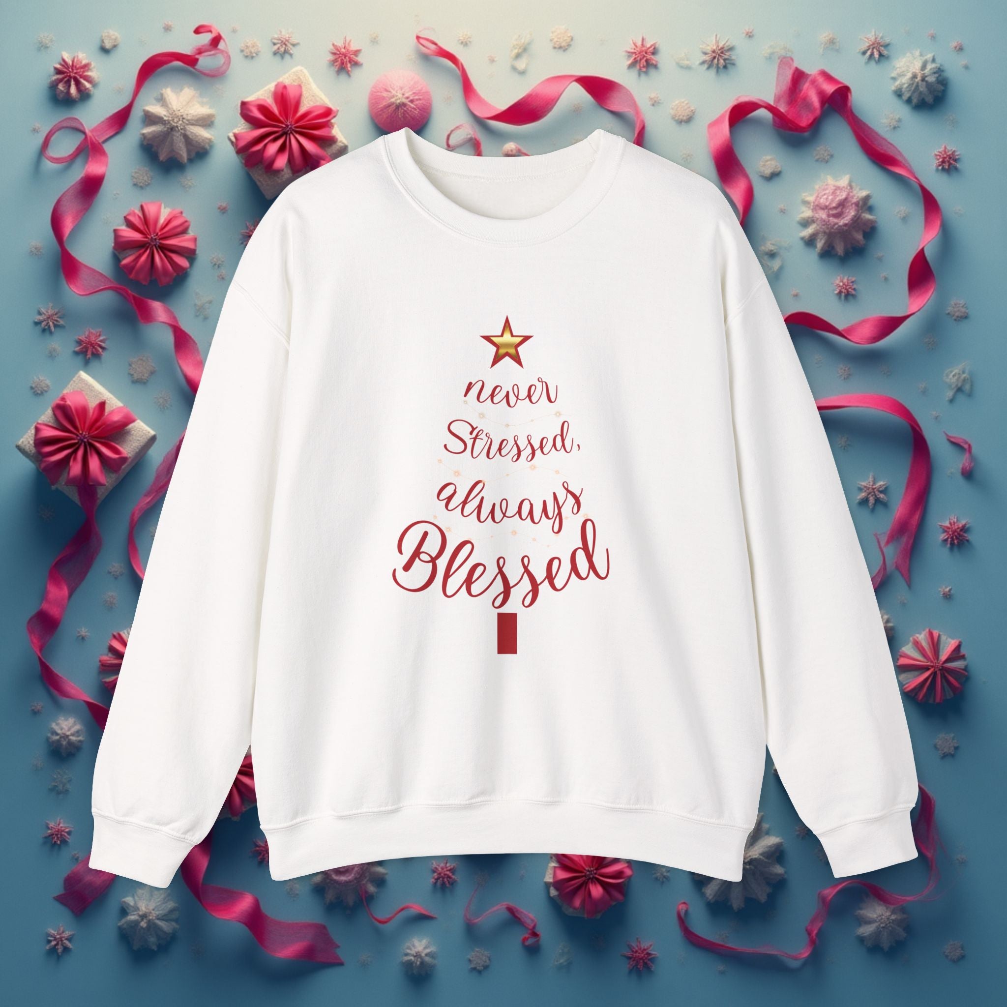Christmas Blessing Sweatshirt — 50% to Feeding America, Fun & Casual Holiday Crewneck