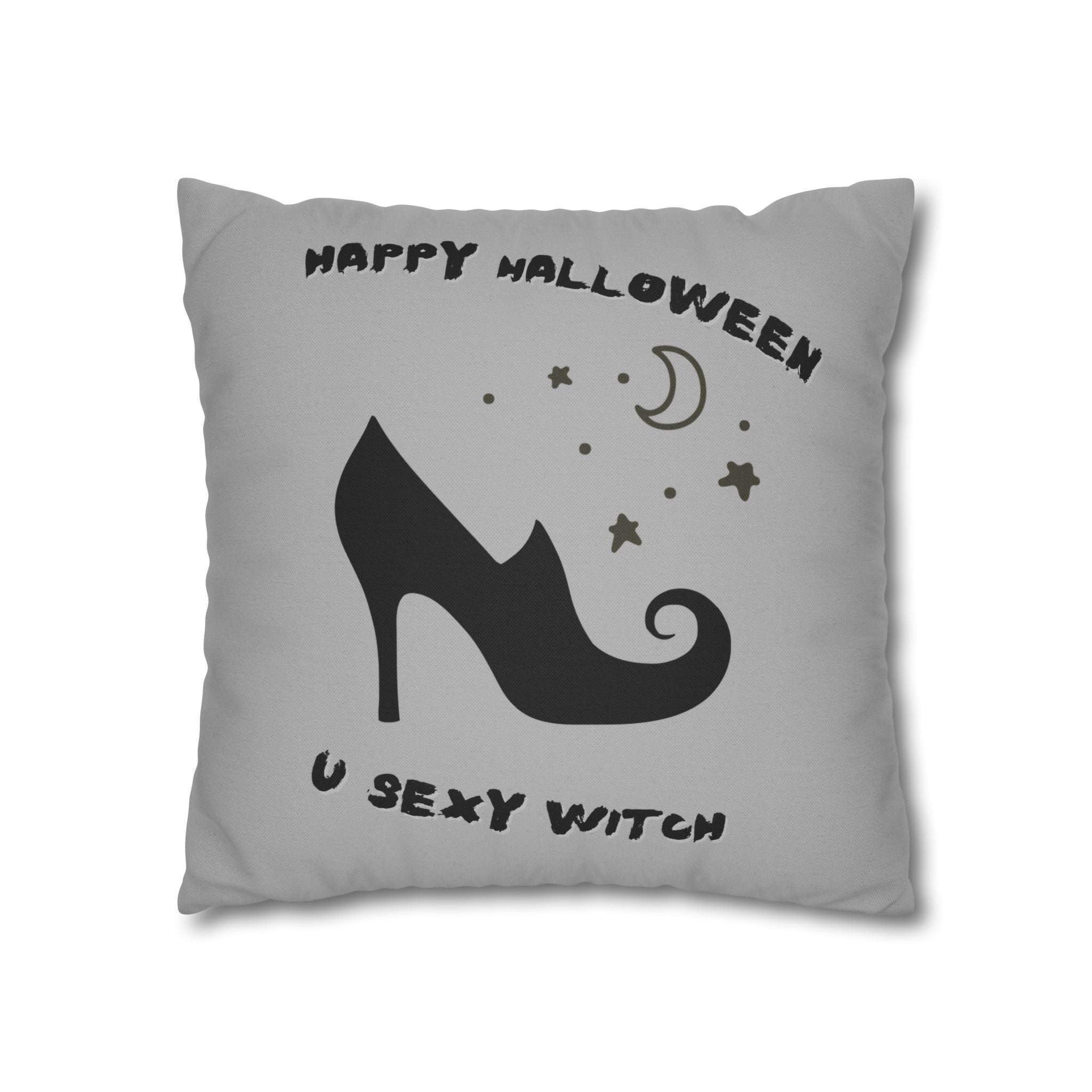 "Yes I drive stick" + "High Heel Witch" - Reversible Halloween Pillow cover, 3 sizes