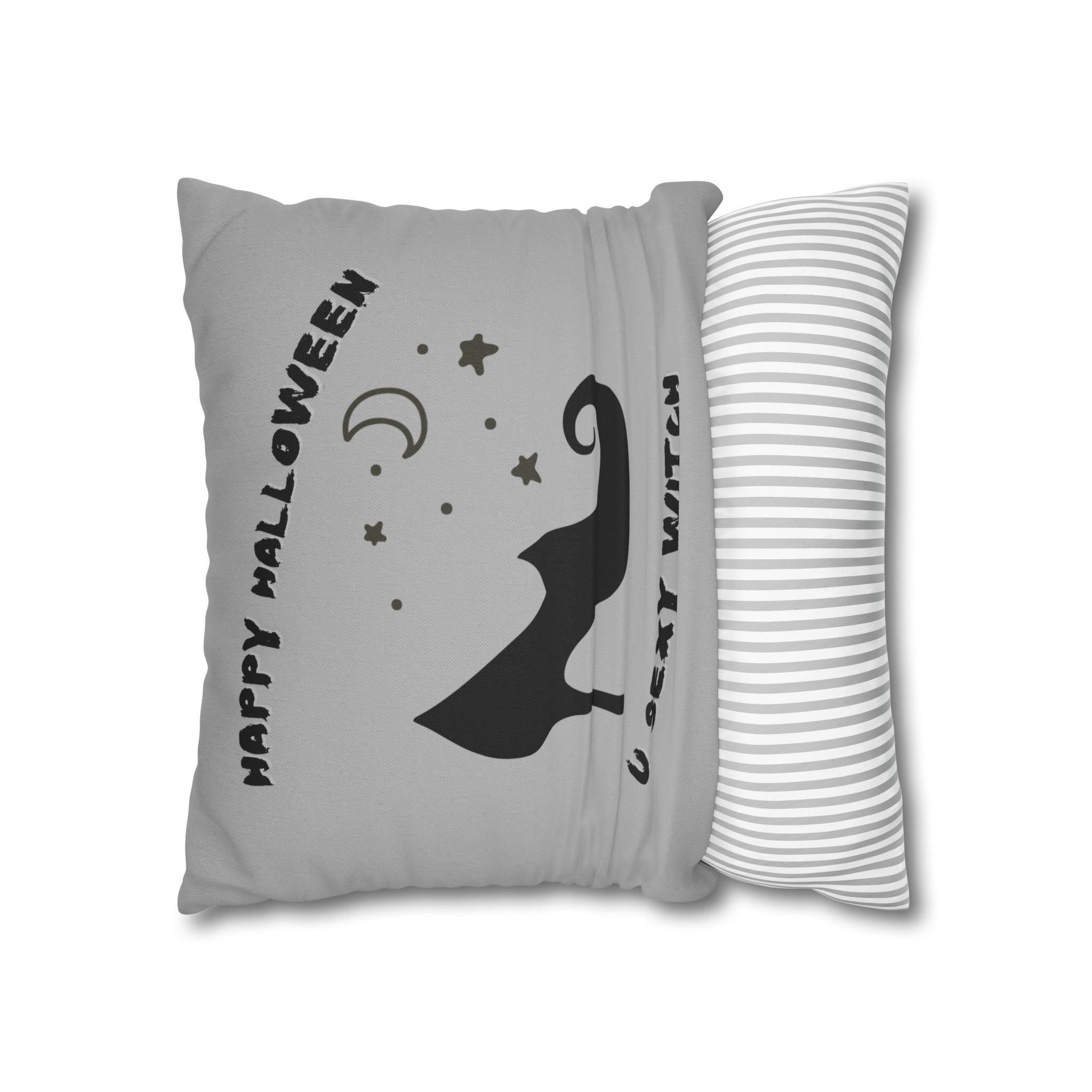 "Yes I drive stick" + "High Heel Witch" - Reversible Halloween Pillow cover, 3 sizes