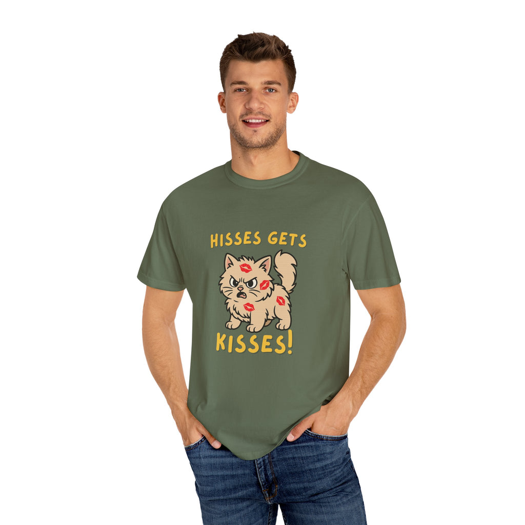 "Hisses Gets Kisses" Unisex Garment-Dyed T-Shirt,  Animal Lover Gift, Supporting Animal Rescues