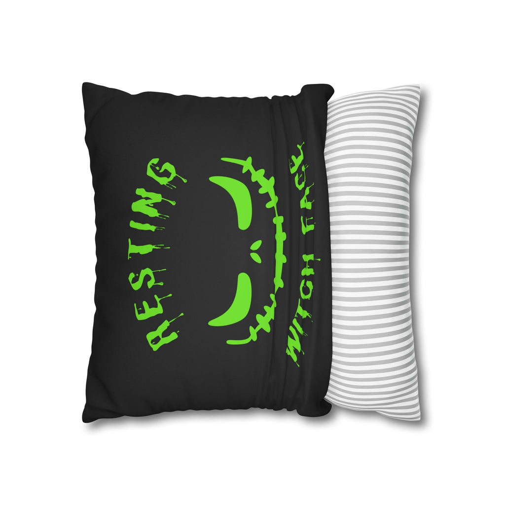 "Treats or Tequila" Halloween Fun Faux Suede Pillowcase, Home Decor