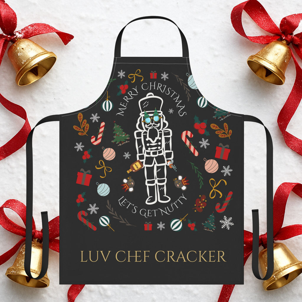 Personalized Hostess Gift, Holiday Christmas "Nutty Cracker" Apron —  Kitchen Apron, Hostess gift, Christmas Funny Nut Cracker