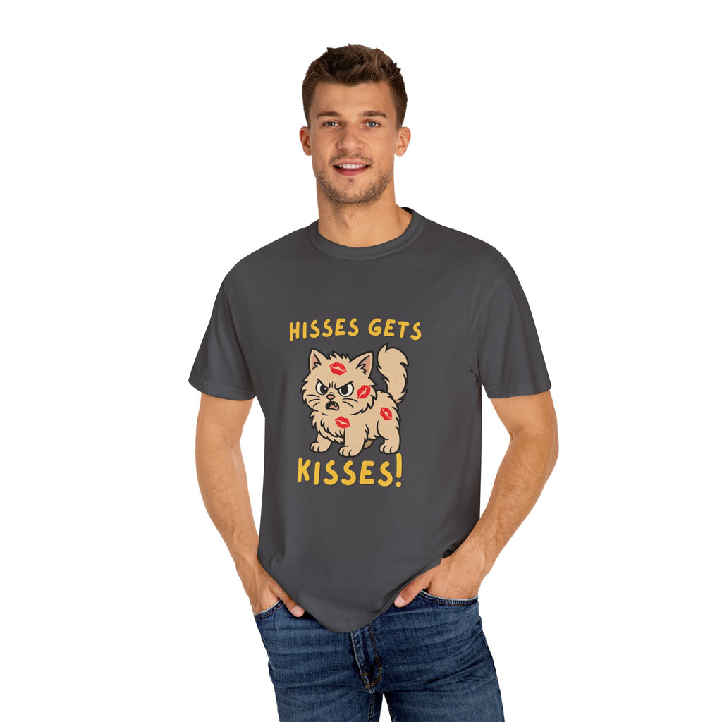 "Hisses Gets Kisses" Unisex Garment-Dyed T-Shirt,  Animal Lover Gift, Supporting Animal Rescues