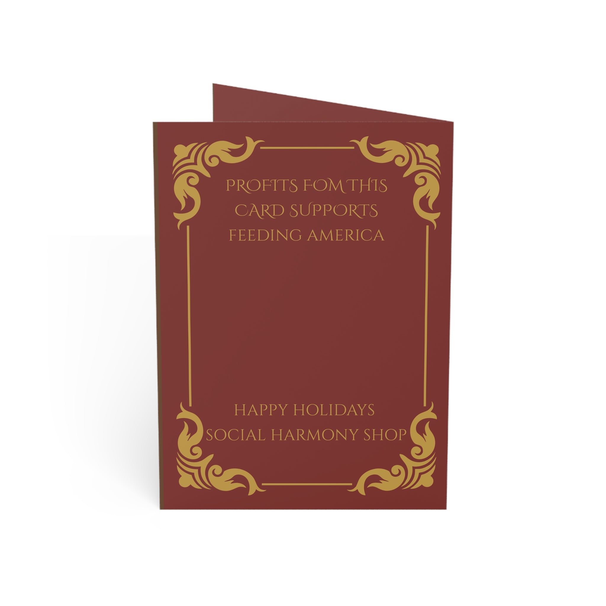 Personalized Holiday Santa Greeting Card Mushroom Theme— "Wishing U Magical Christmas" (Bulk Packs: (10/30/50)