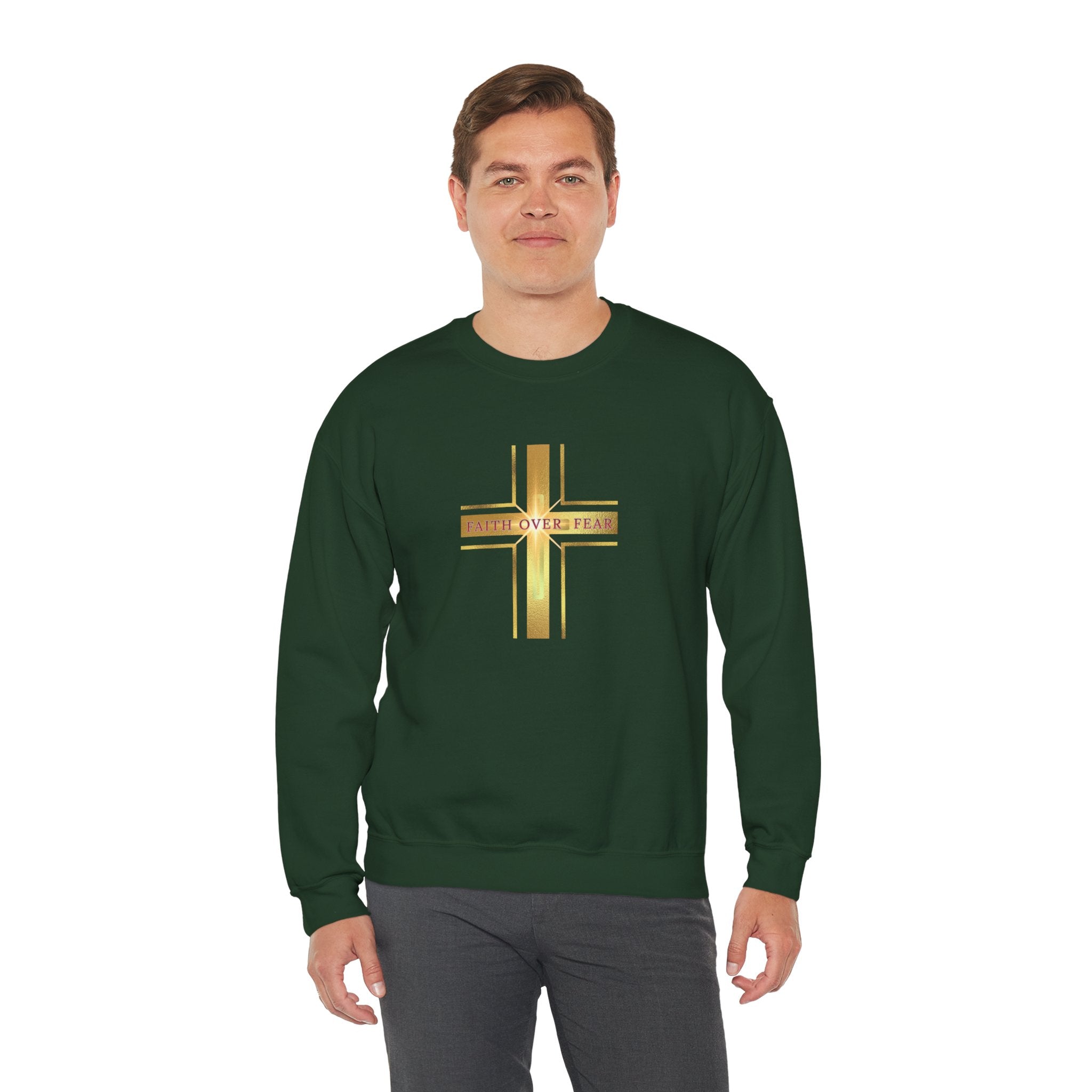 Faith Over Fear Crewneck Sweatshirt — 50% to Feeding America, Spiritual Gifts