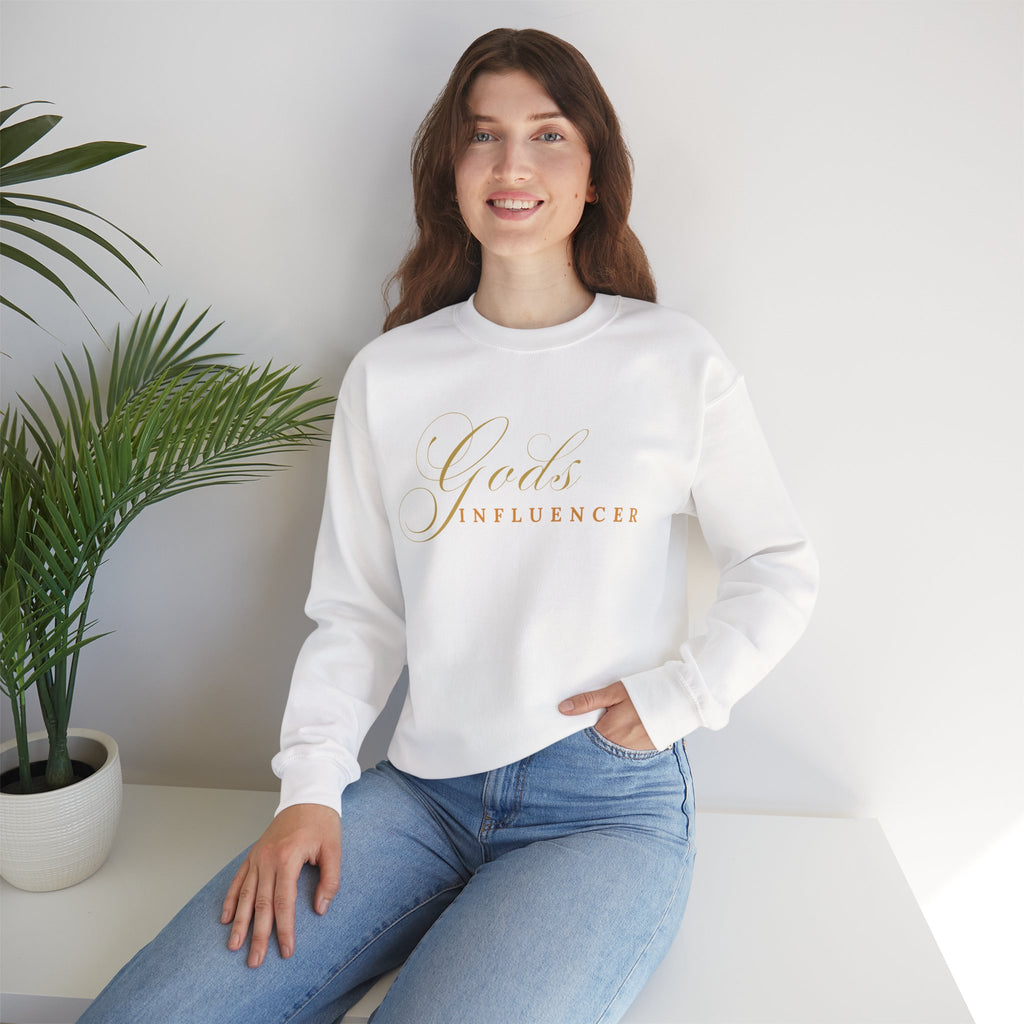 "God's Influencer" Script Christian Crewneck, Spiritual Christmas Feel, Faith
