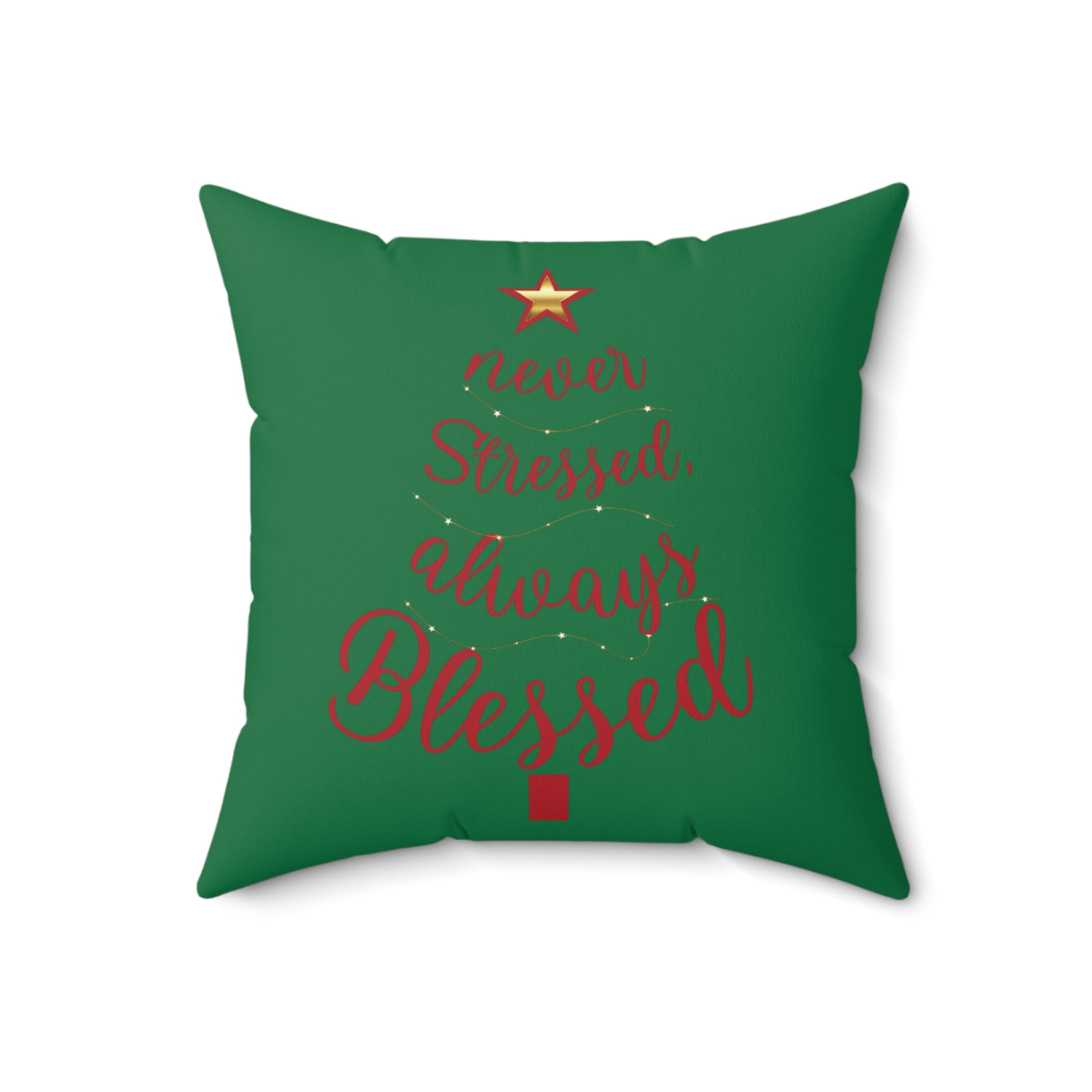 Christmas Reindeer & Tree Funny Saying Pillow — Faux Suede Double-Sided Holiday Throw Pillow