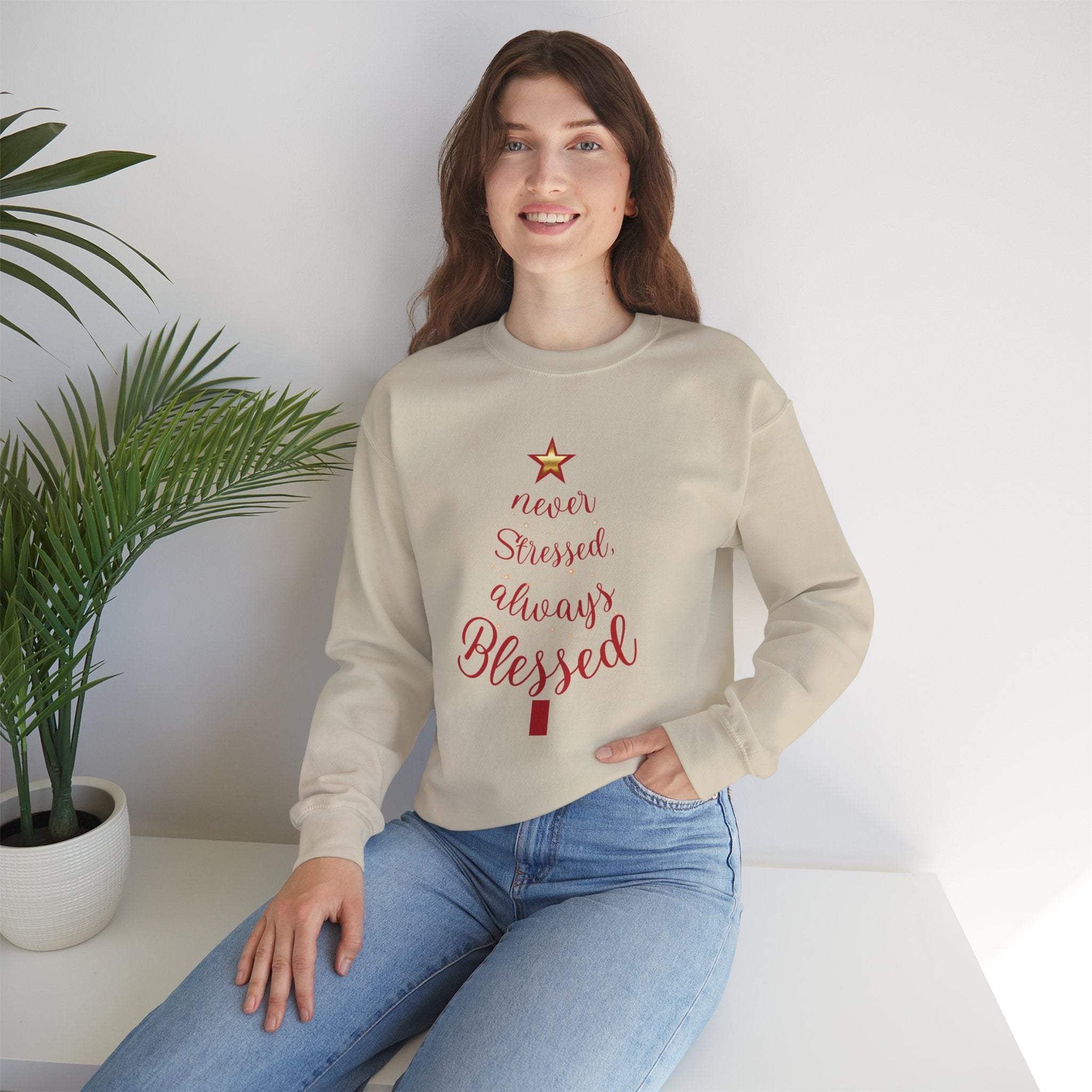 Christmas Blessing Sweatshirt — 50% to Feeding America, Fun & Casual Holiday Crewneck