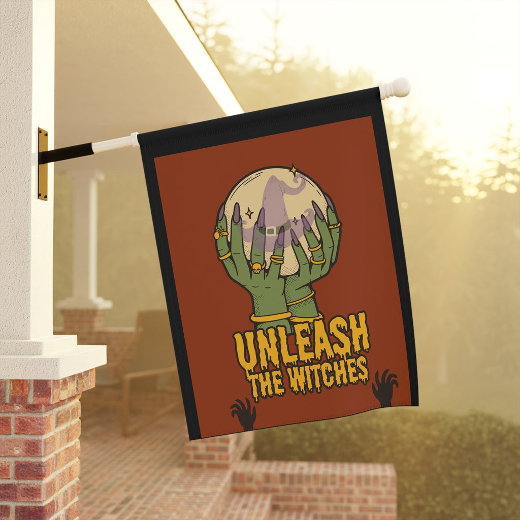 "Unleash the Witches" Halloween Garden Banners, 2 sizes, Fun Witchy stuff