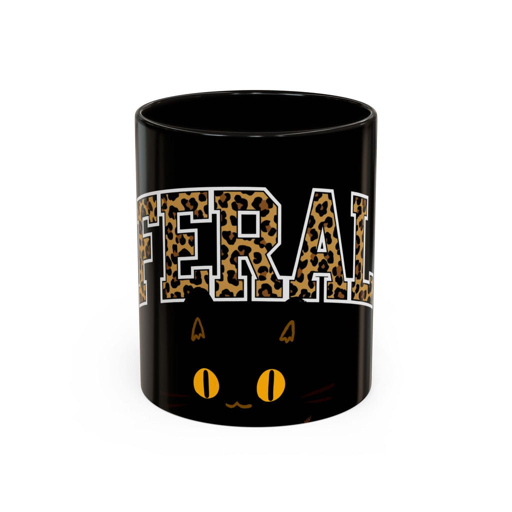 "Feral" Colorful Cat Halloween Mug | Supporting Cat Rescuers