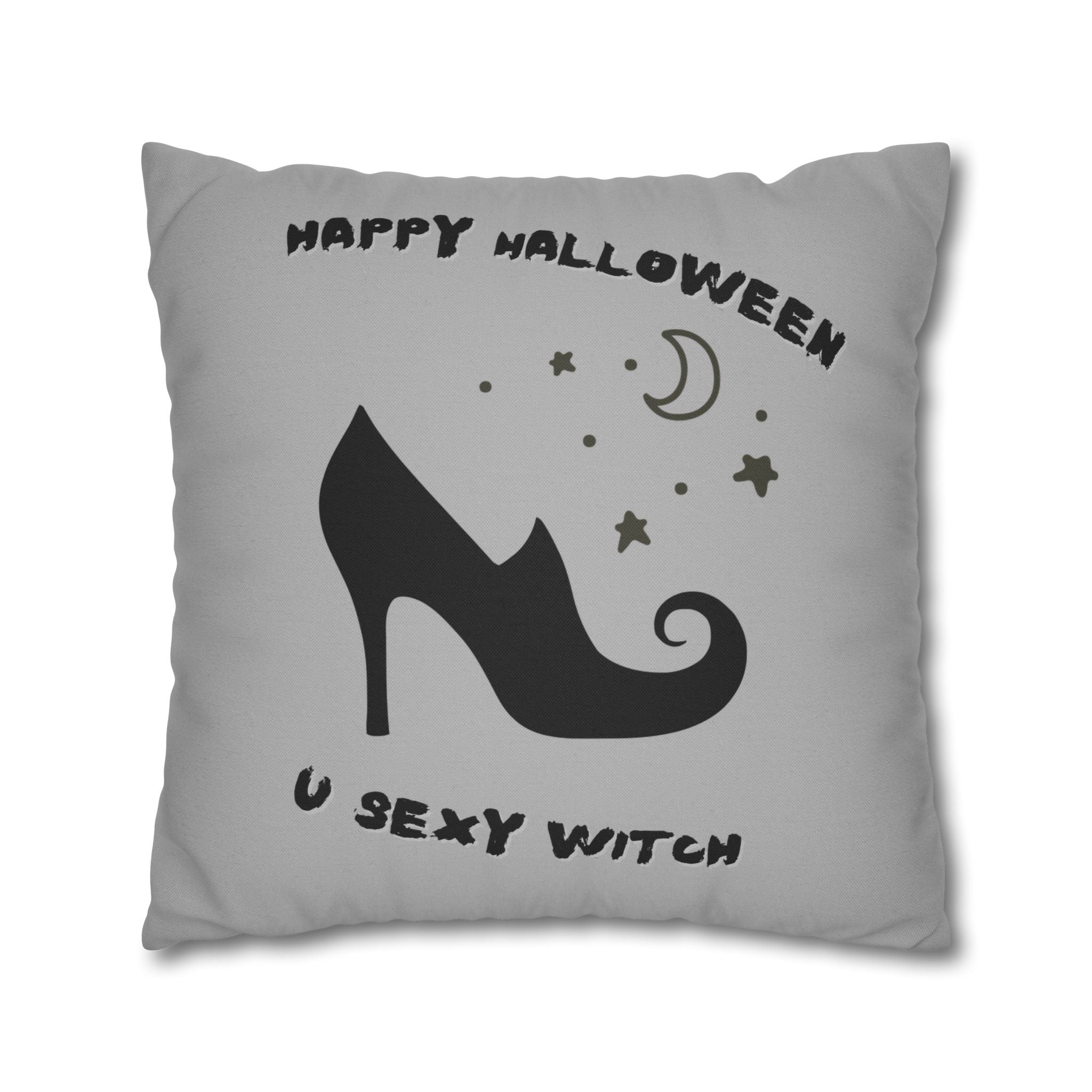 "Yes I drive stick" + "High Heel Witch" - Reversible Halloween Pillow cover, 3 sizes