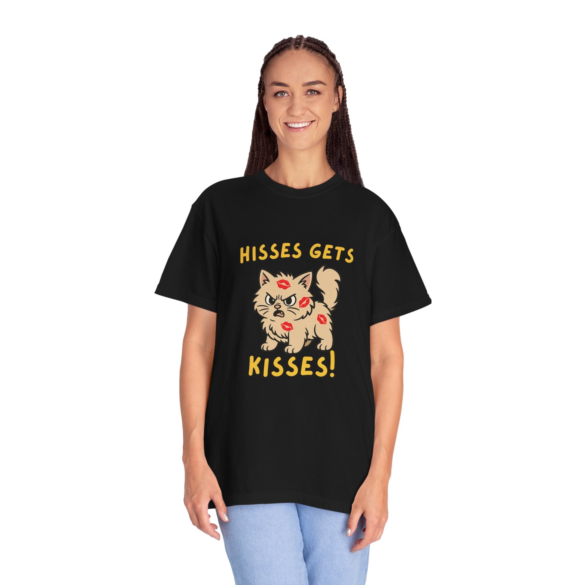 "Hisses Gets Kisses" Unisex Garment-Dyed T-Shirt,  Animal Lover Gift, Supporting Animal Rescues