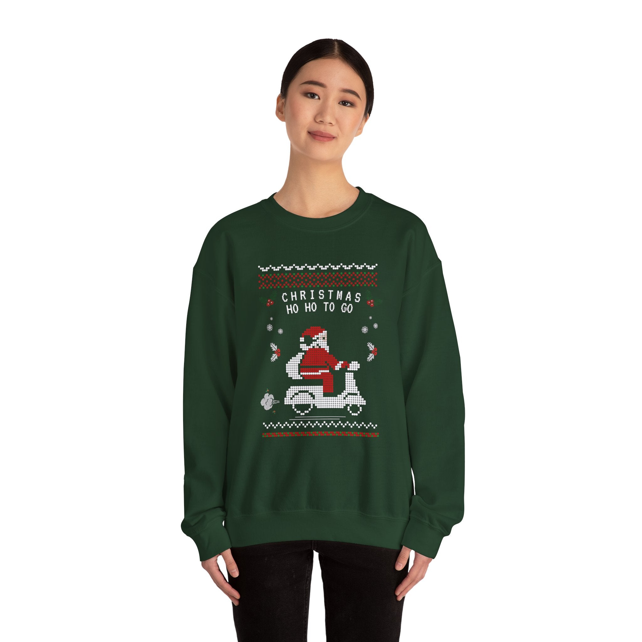 Christmas Ho Ho To Go Sweatshirt — Santa Scooter Holiday Crewneck