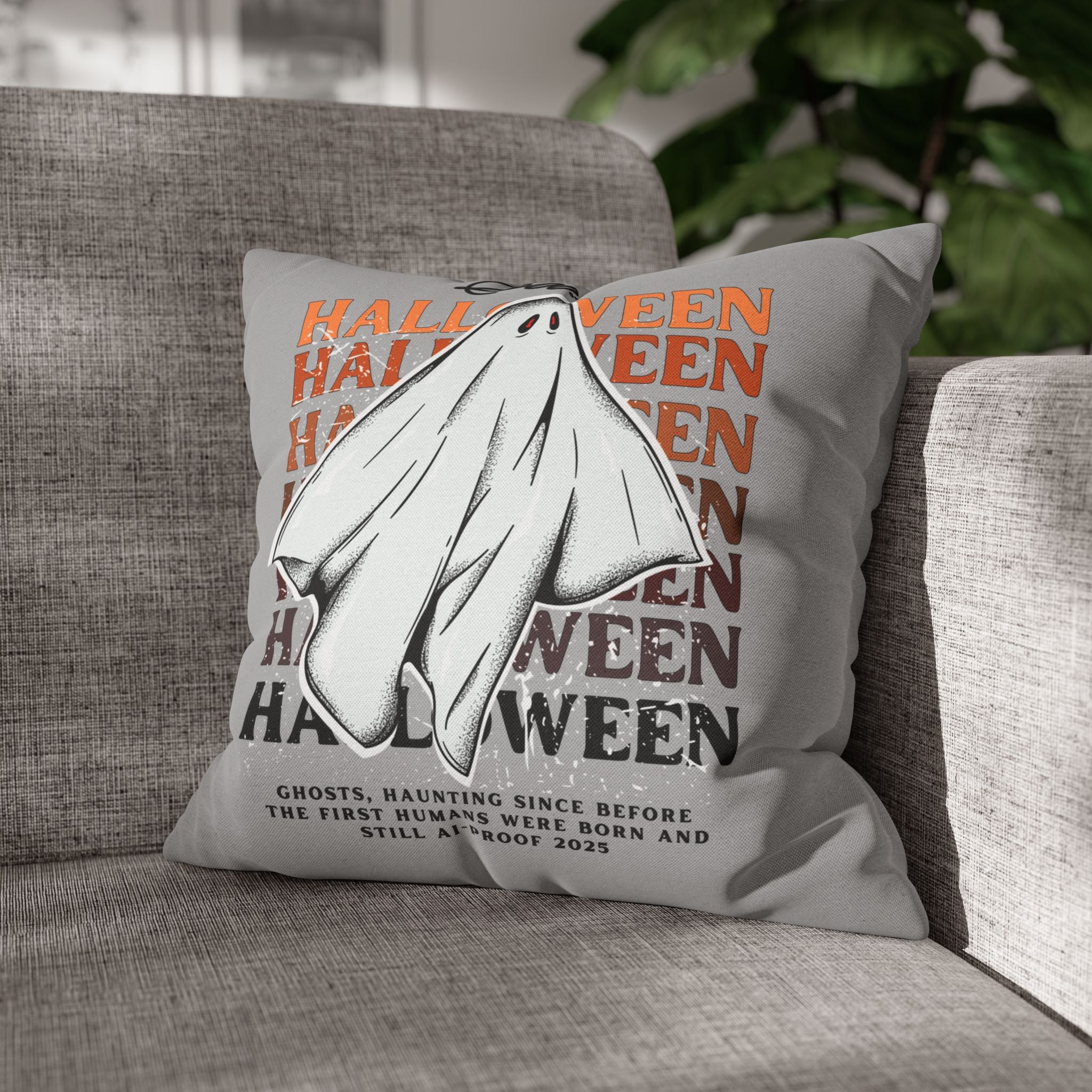 "Ghosts Ai Proof" Halloween Ghost Pillowcase, 2 sizes
