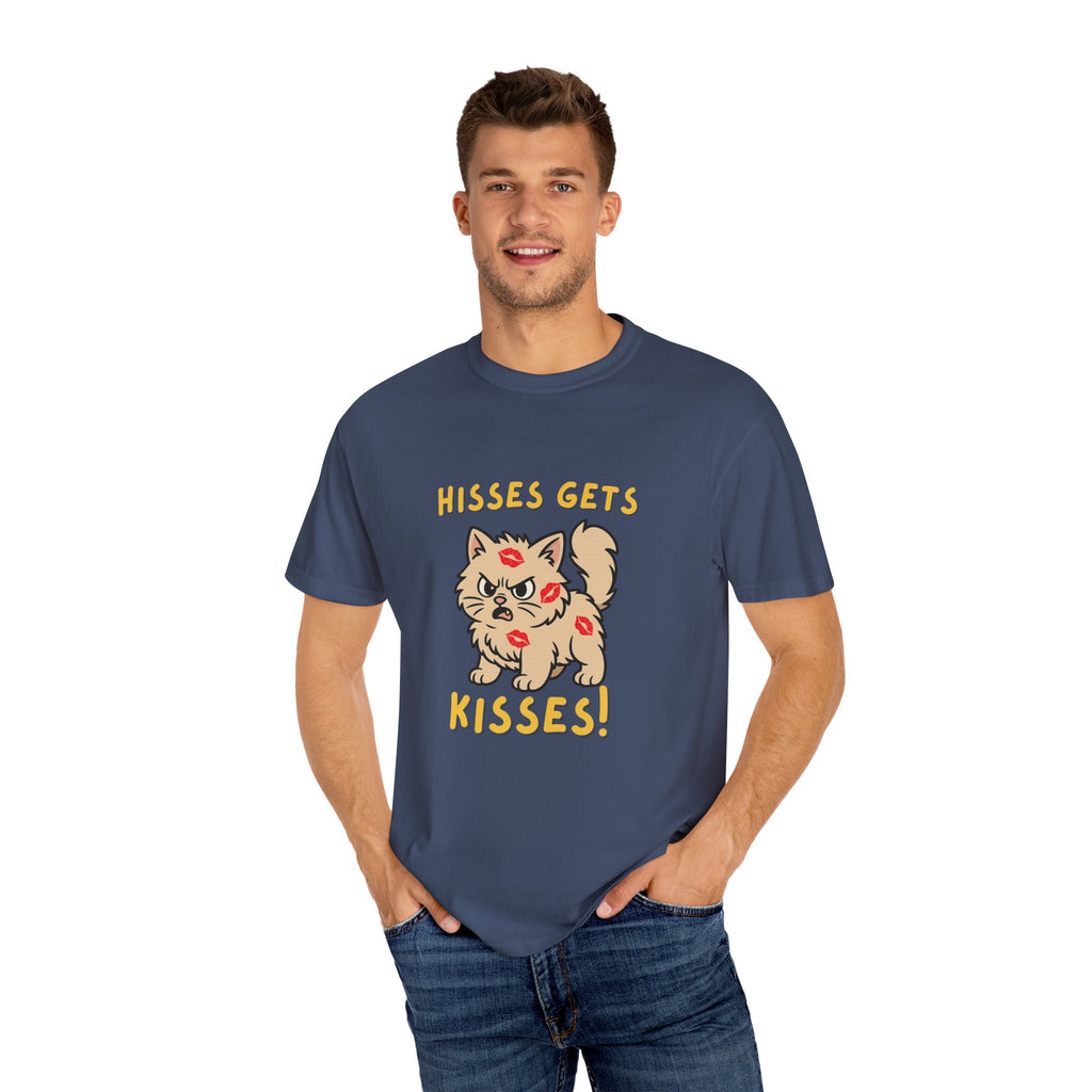 "Hisses Gets Kisses" Unisex Garment-Dyed T-Shirt,  Animal Lover Gift, Supporting Animal Rescues