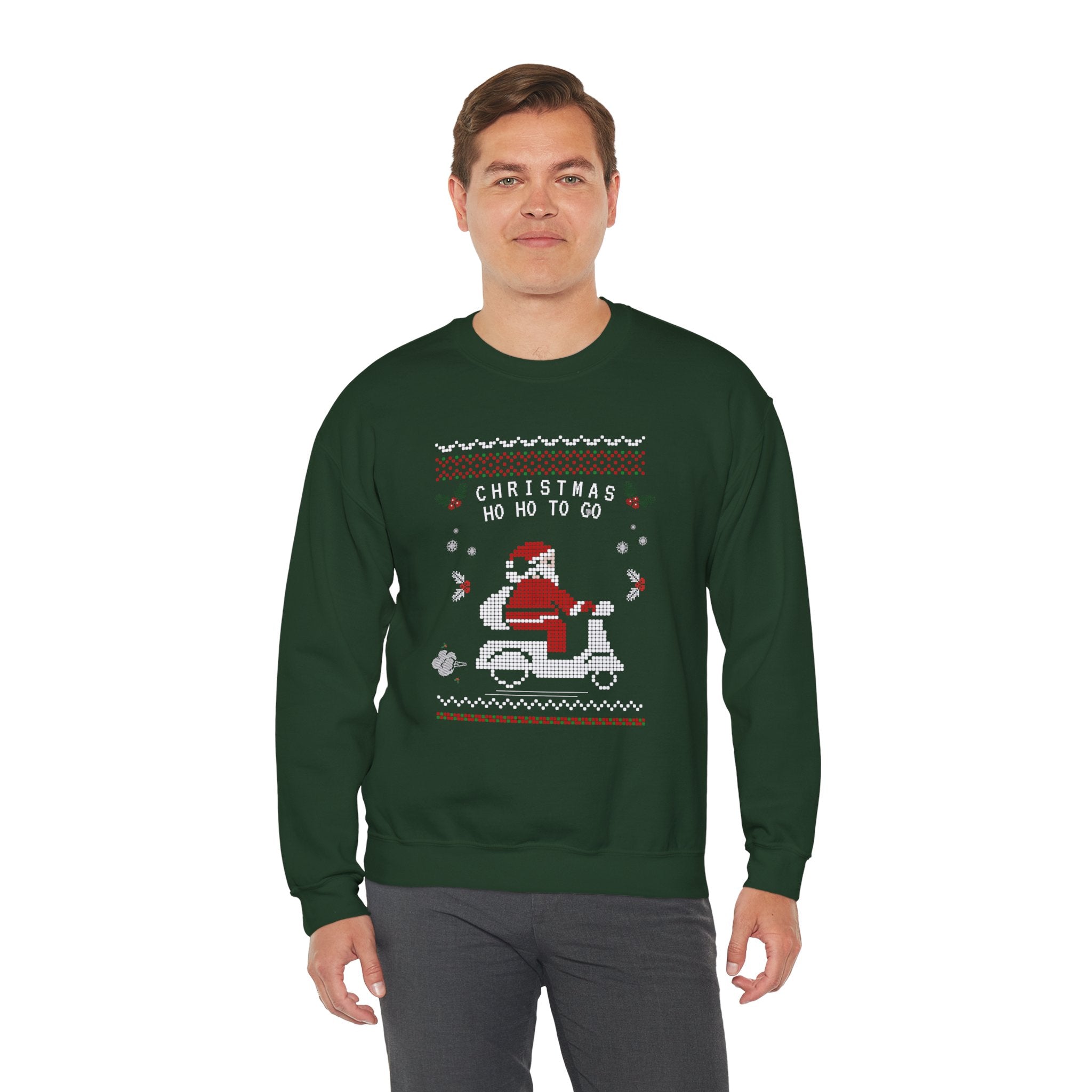 Christmas Ho Ho To Go Sweatshirt — Santa Scooter Holiday Crewneck