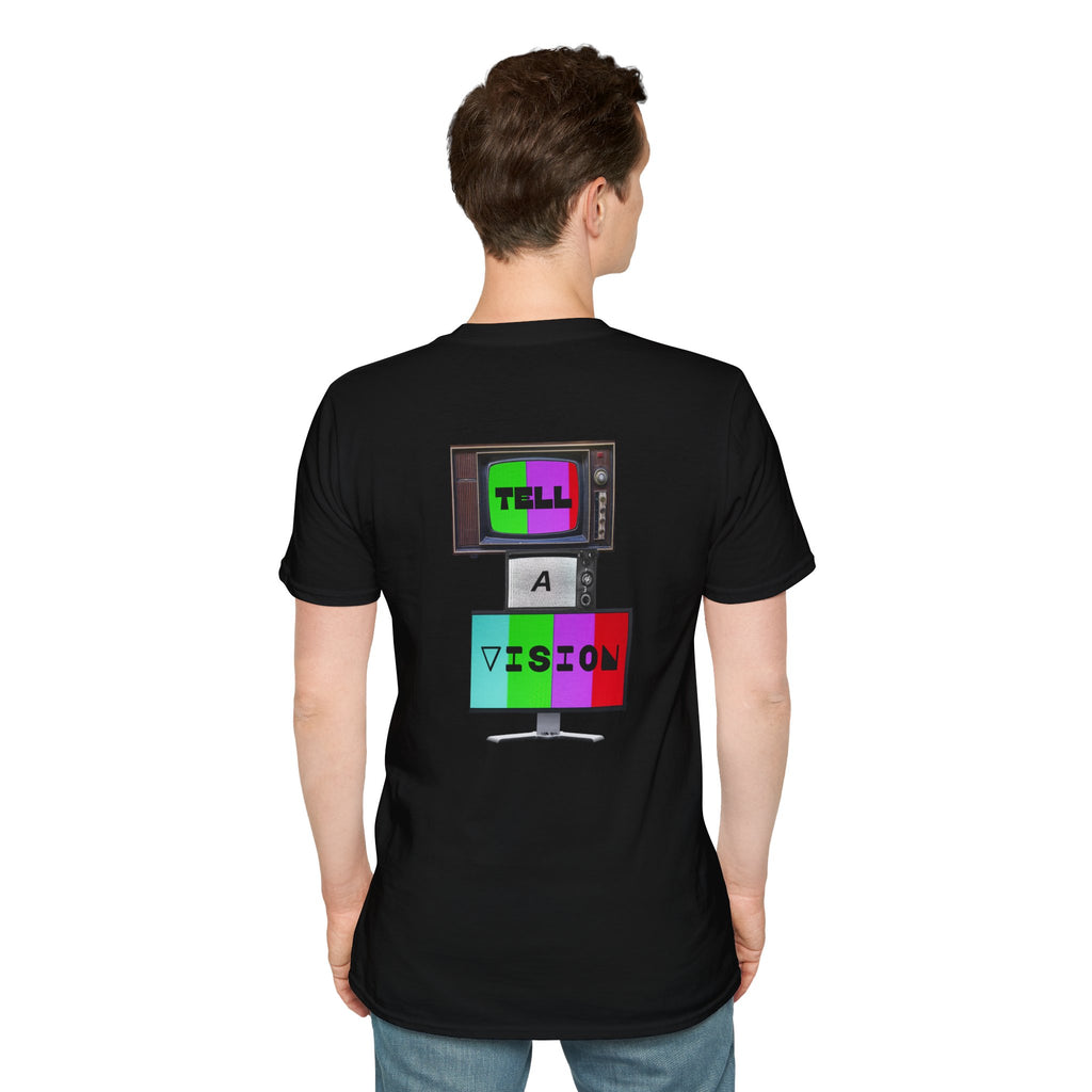 "Tell-A-Vision" Personalized Message, Unisex Softstyle T-Shirt, Gildan, 5 colors