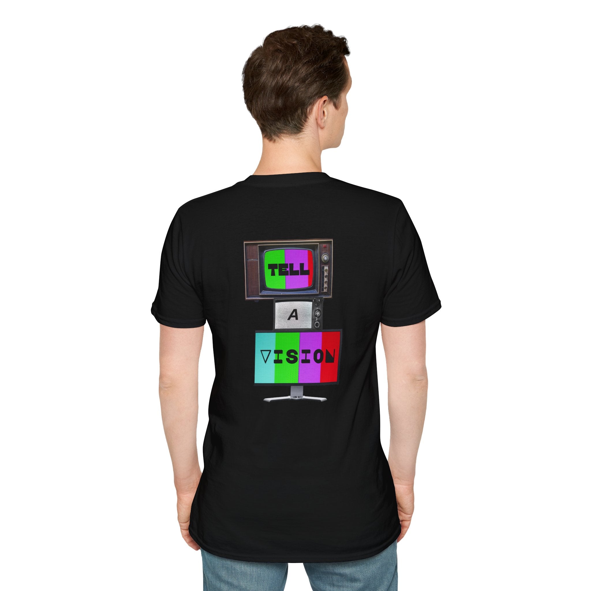 "Tell-A-Vision" Personalized Message, Unisex Softstyle T-Shirt, Gildan, 5 colors
