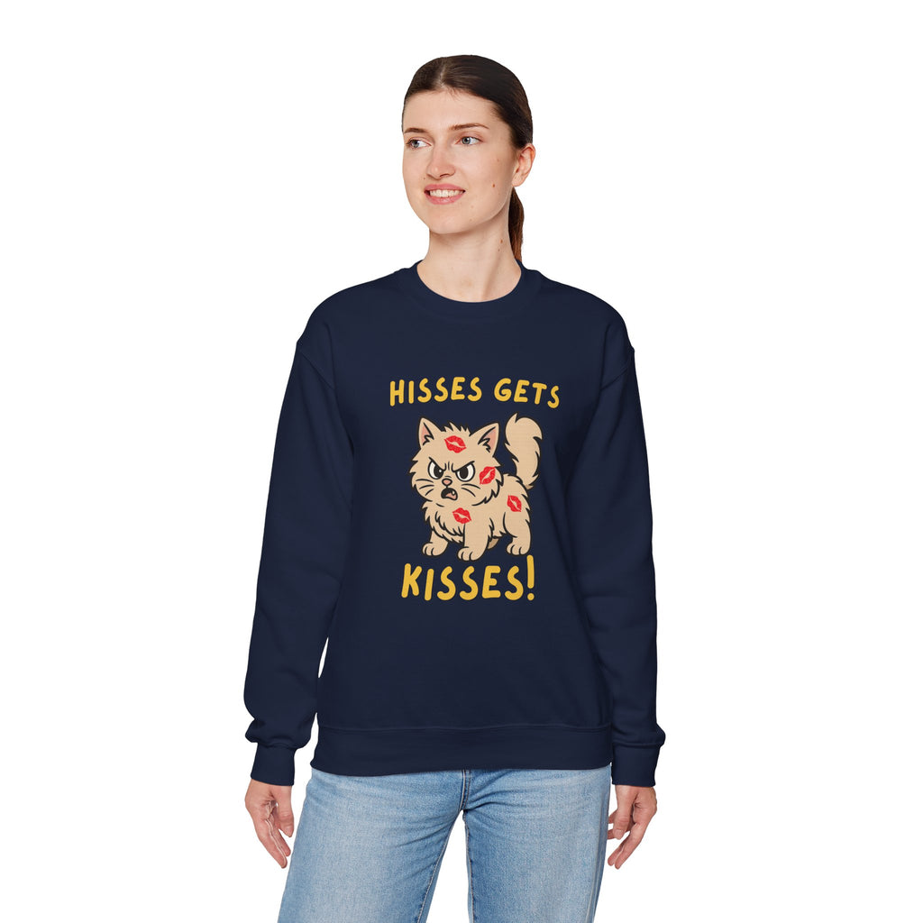 'Hisses Gets Kisses" Unisex Sweatshirt | Supporting Cat Rescues