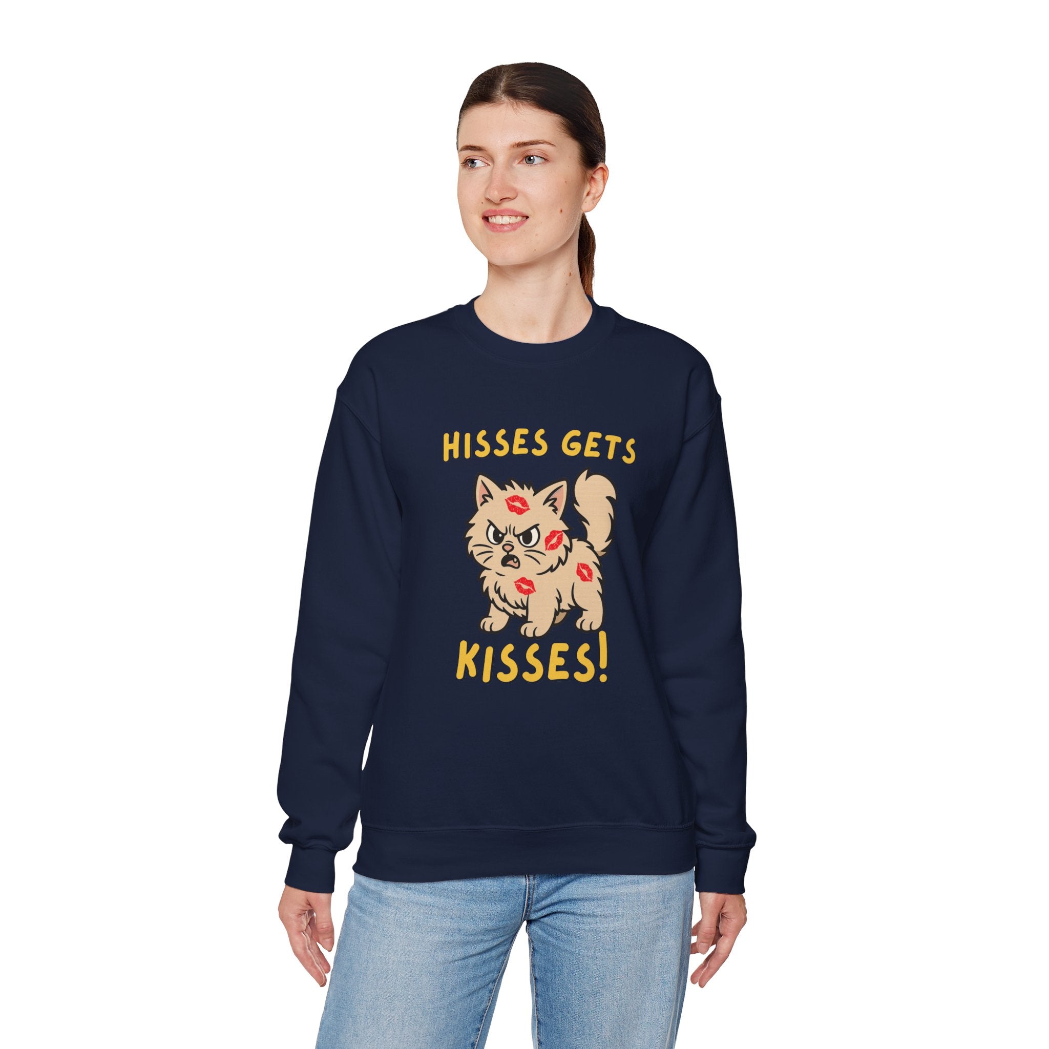 'Hisses Gets Kisses" Unisex Sweatshirt | Supporting Cat Rescues