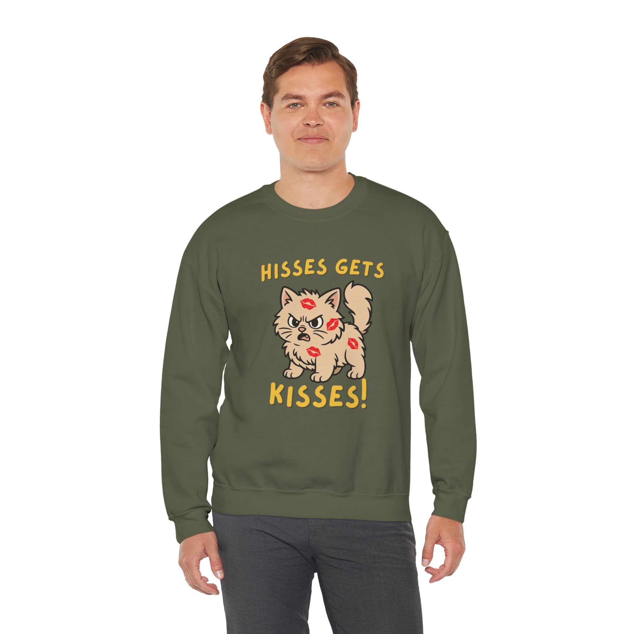 'Hisses Gets Kisses" Unisex Sweatshirt | Supporting Cat Rescues