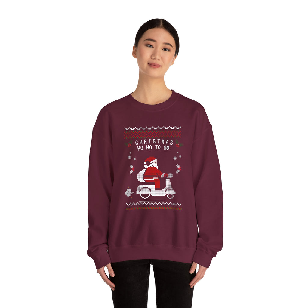 Christmas Ho Ho To Go Sweatshirt — Santa Scooter Holiday Crewneck